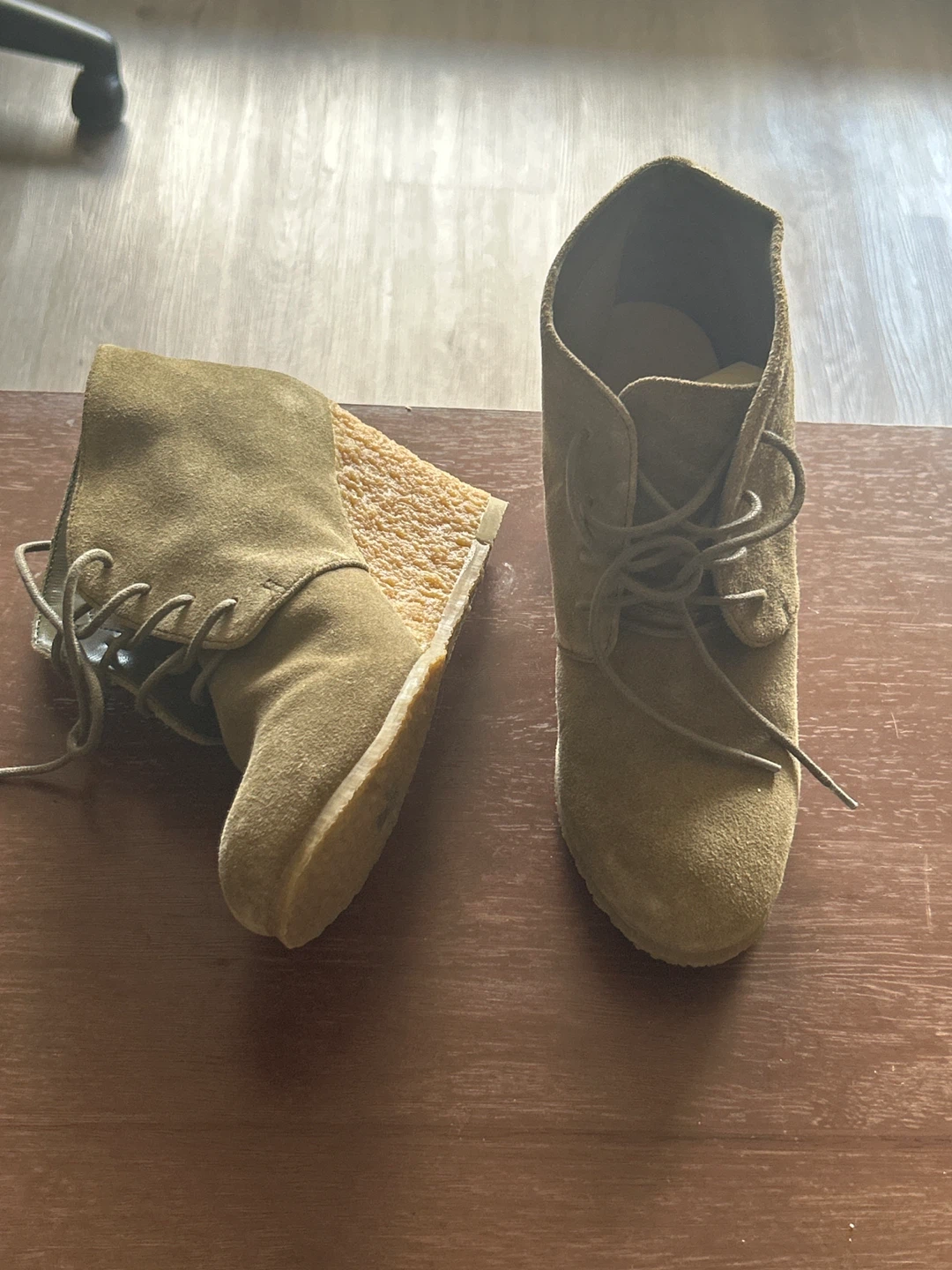 Suede Wedge Ankle Boots