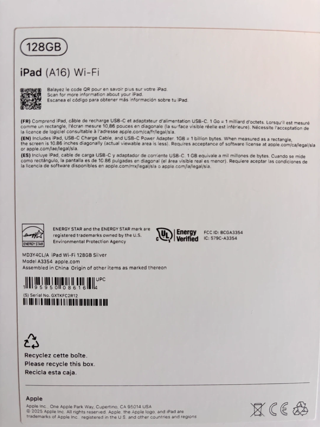 Apple iPad (A16) Wi-Fi 128GB Silver - photo 2