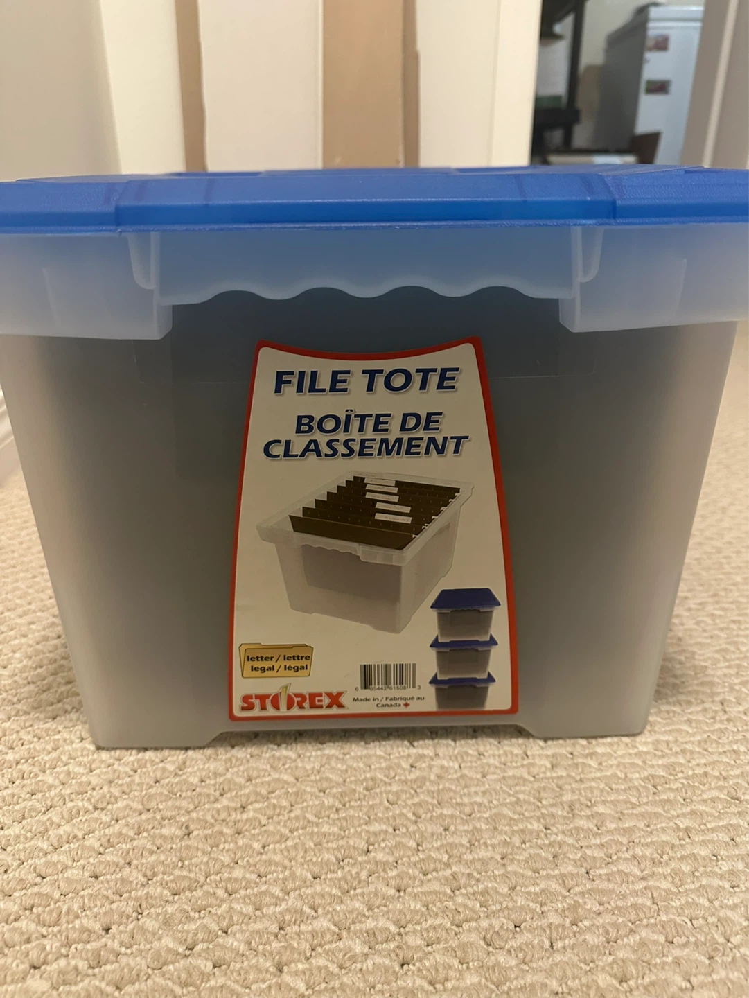 Storex File Tote Box with Hanging Folders