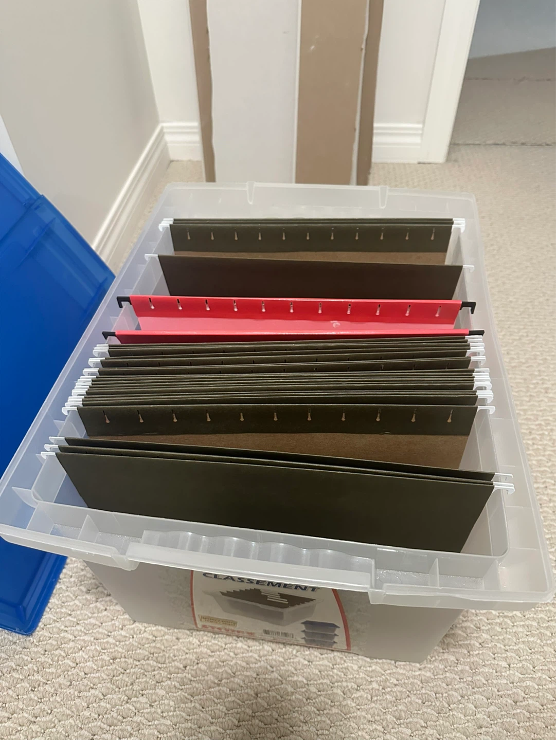 Storex File Tote Box with Hanging Folders - photo 2