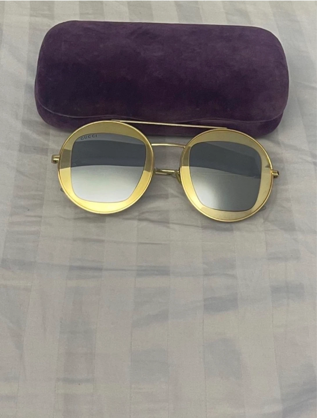 Gold and Silver Gucci Sunglasses with Case - photo 4