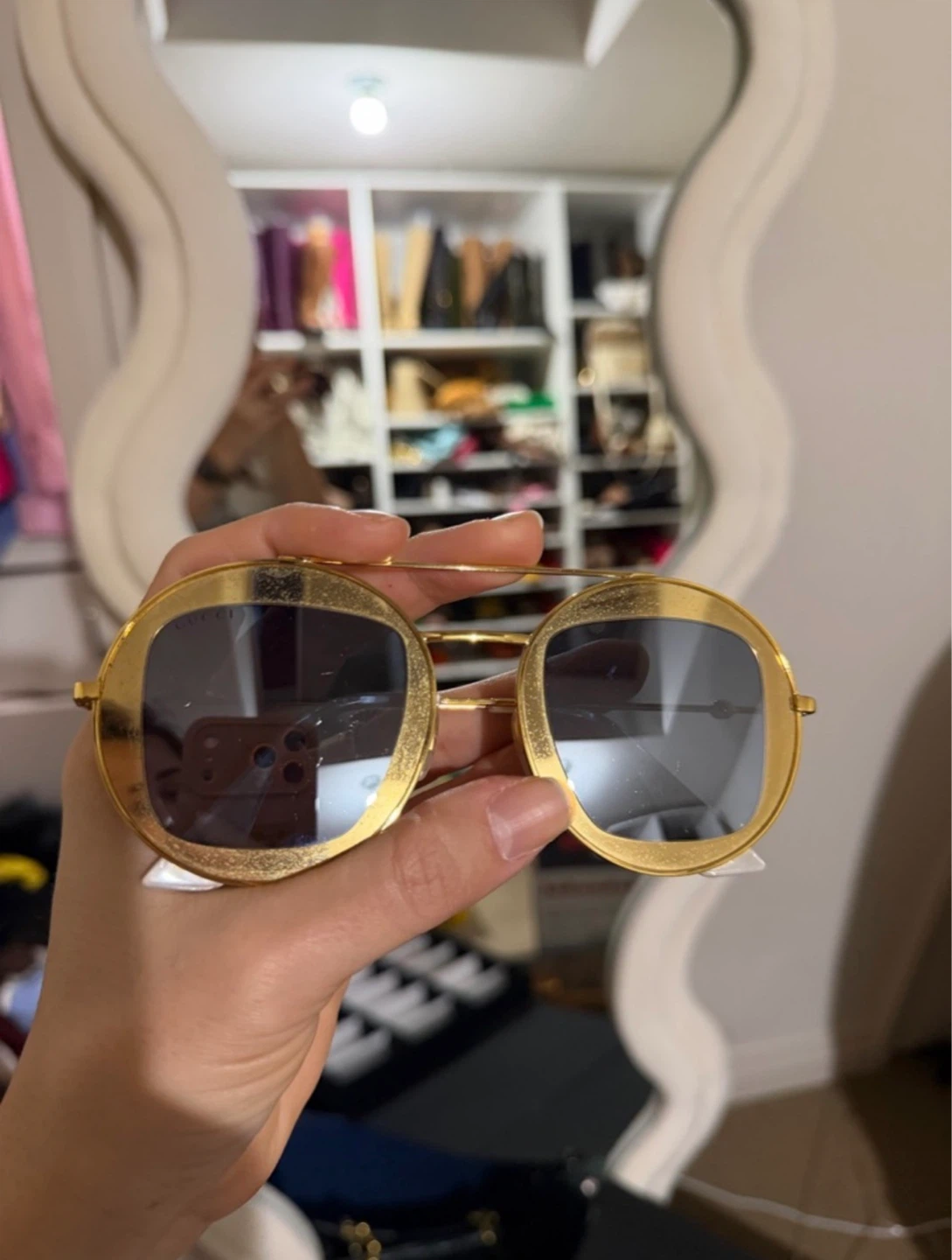 Gold and Silver Gucci Sunglasses with Case - photo 5