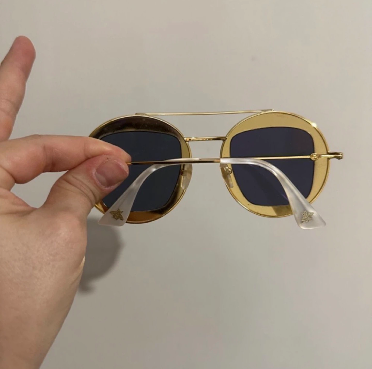 Gold and Silver Gucci Sunglasses with Case - photo 2