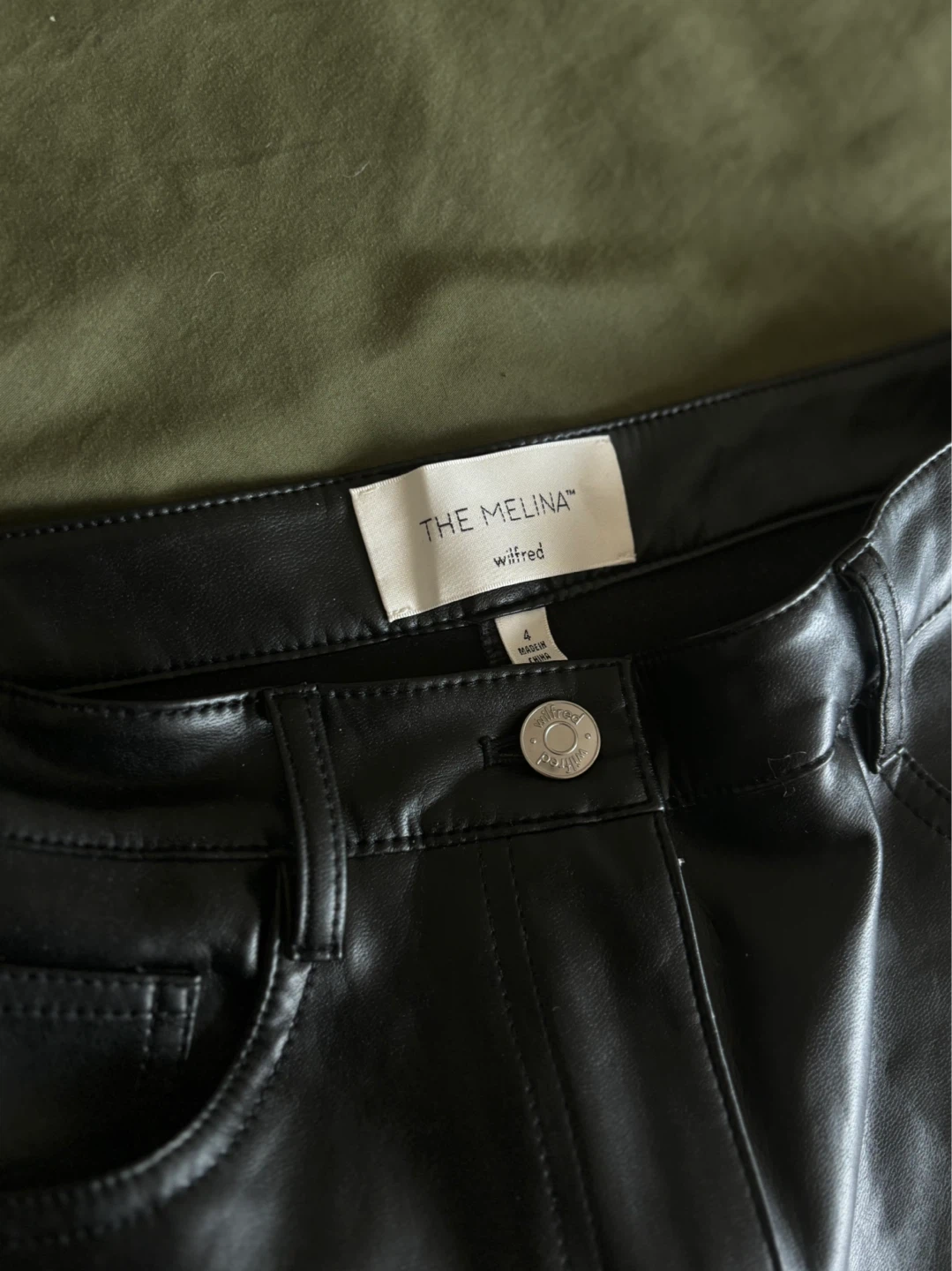 Wilfred "The Melina" Black Faux Leather Pants Size 4 - photo 2