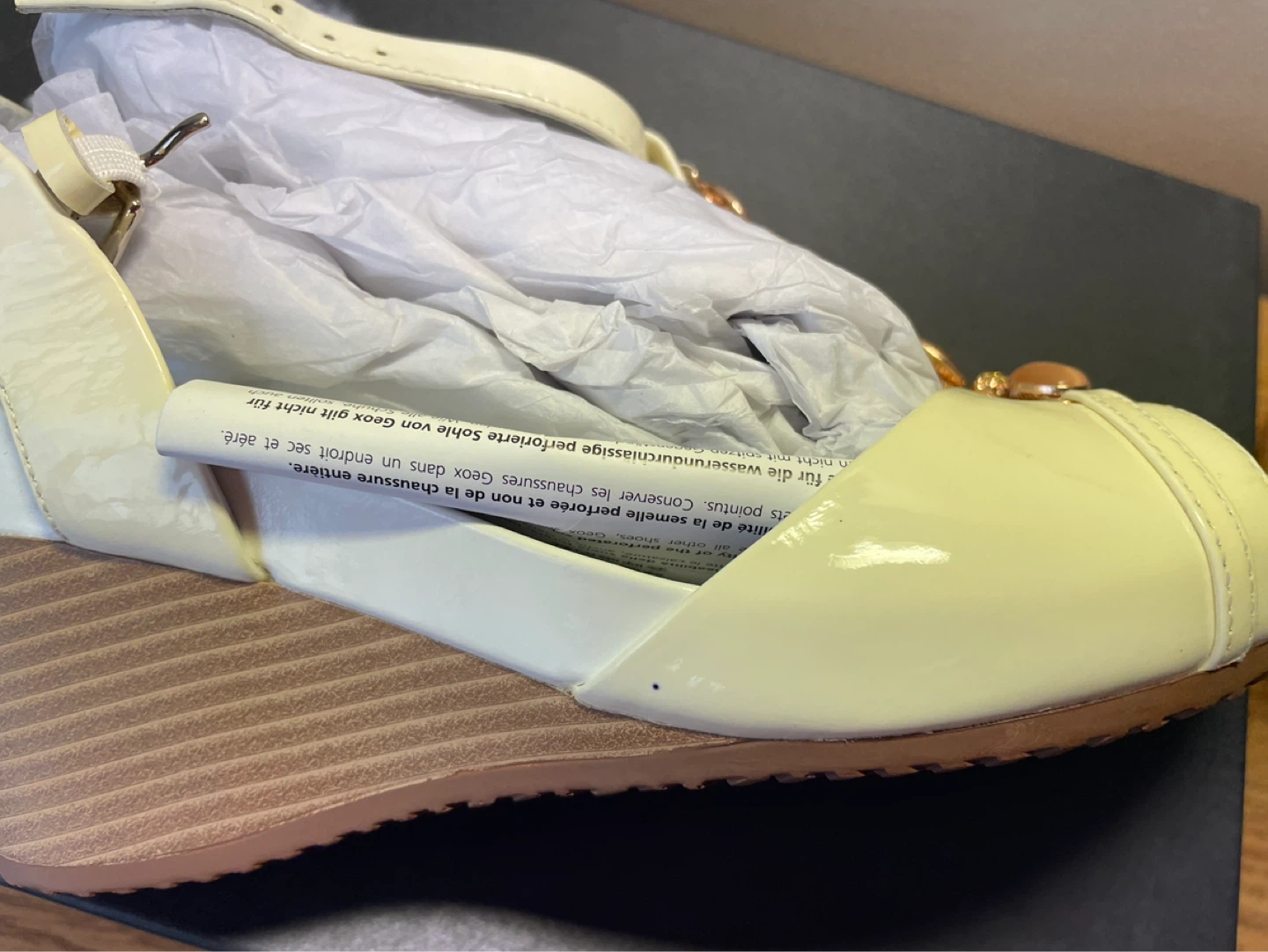 NEW Geox Respira Naplack Leather Wedge Sandals, size 8 (38) - photo 5