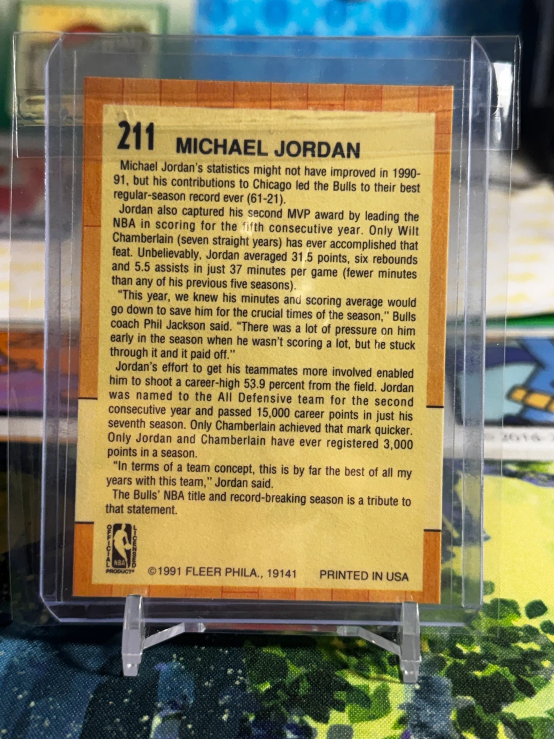 1991 Fleer Michael Jordan All-Star Team Trading Card - photo 2
