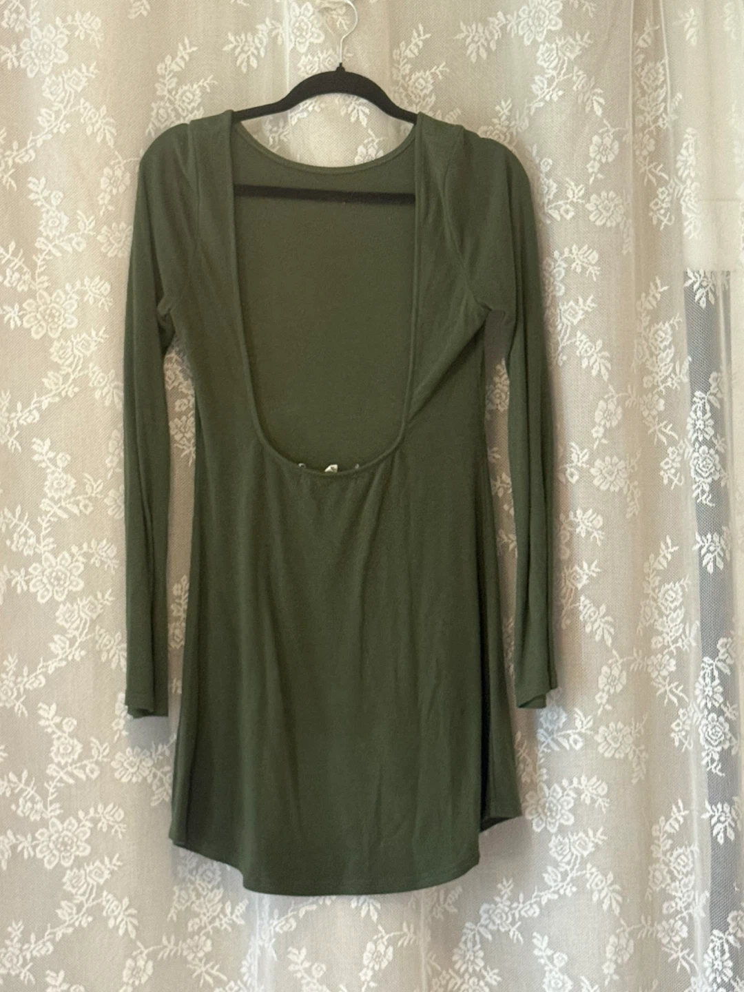 Free People Olive Green  Open Back Mini Dress Size S/P - photo 2