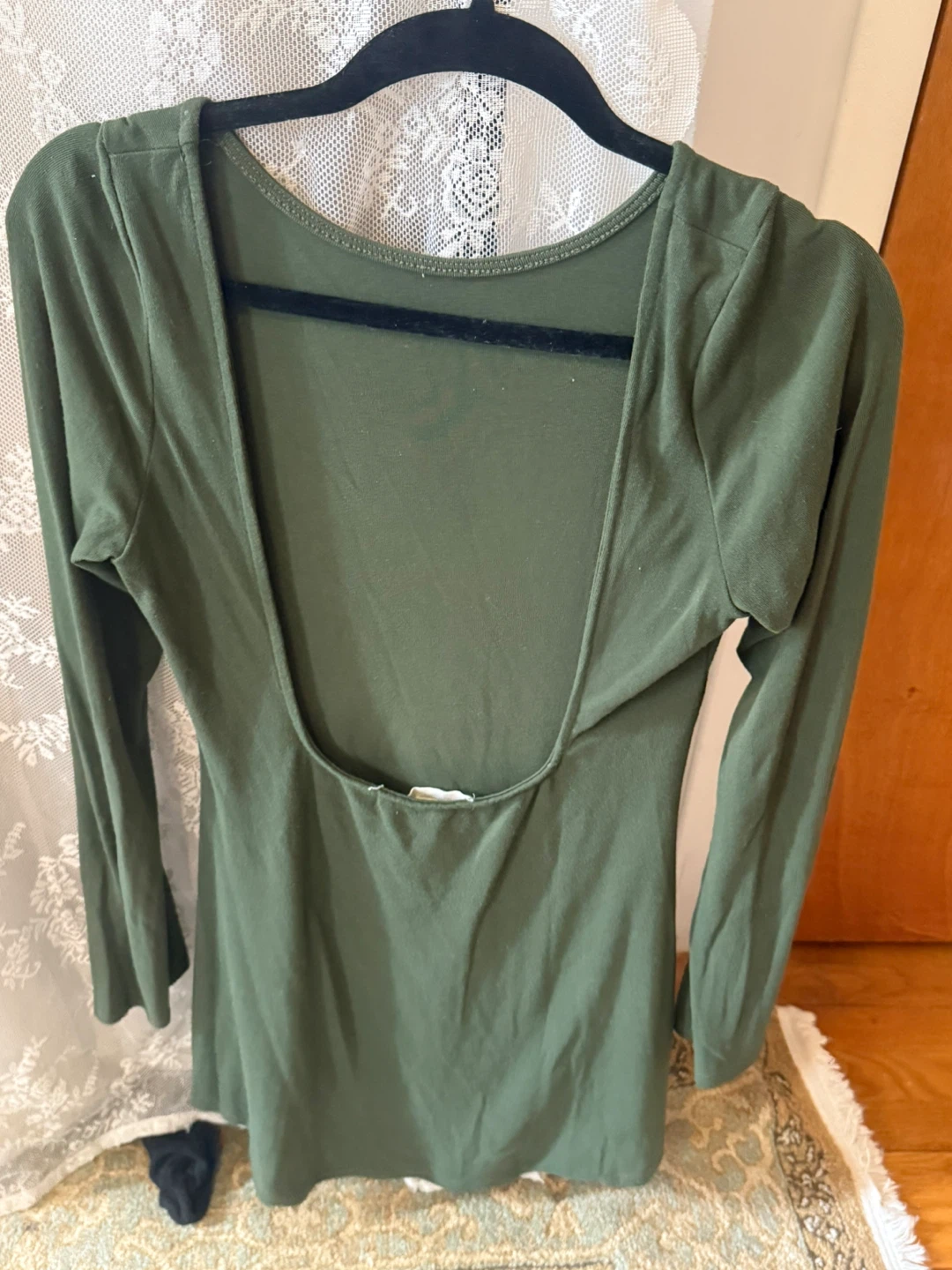 Free People Olive Green  Open Back Mini Dress Size S/P - photo 4