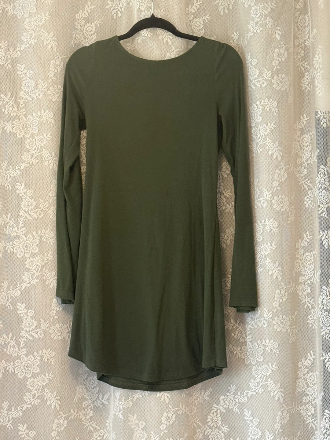 Free People Olive Green  Open Back Mini Dress Size S/P