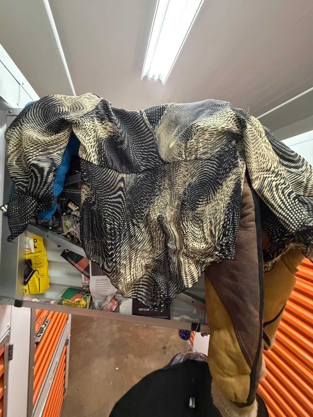 Women's Sheer Black and Tan Print Blouse - photo 2