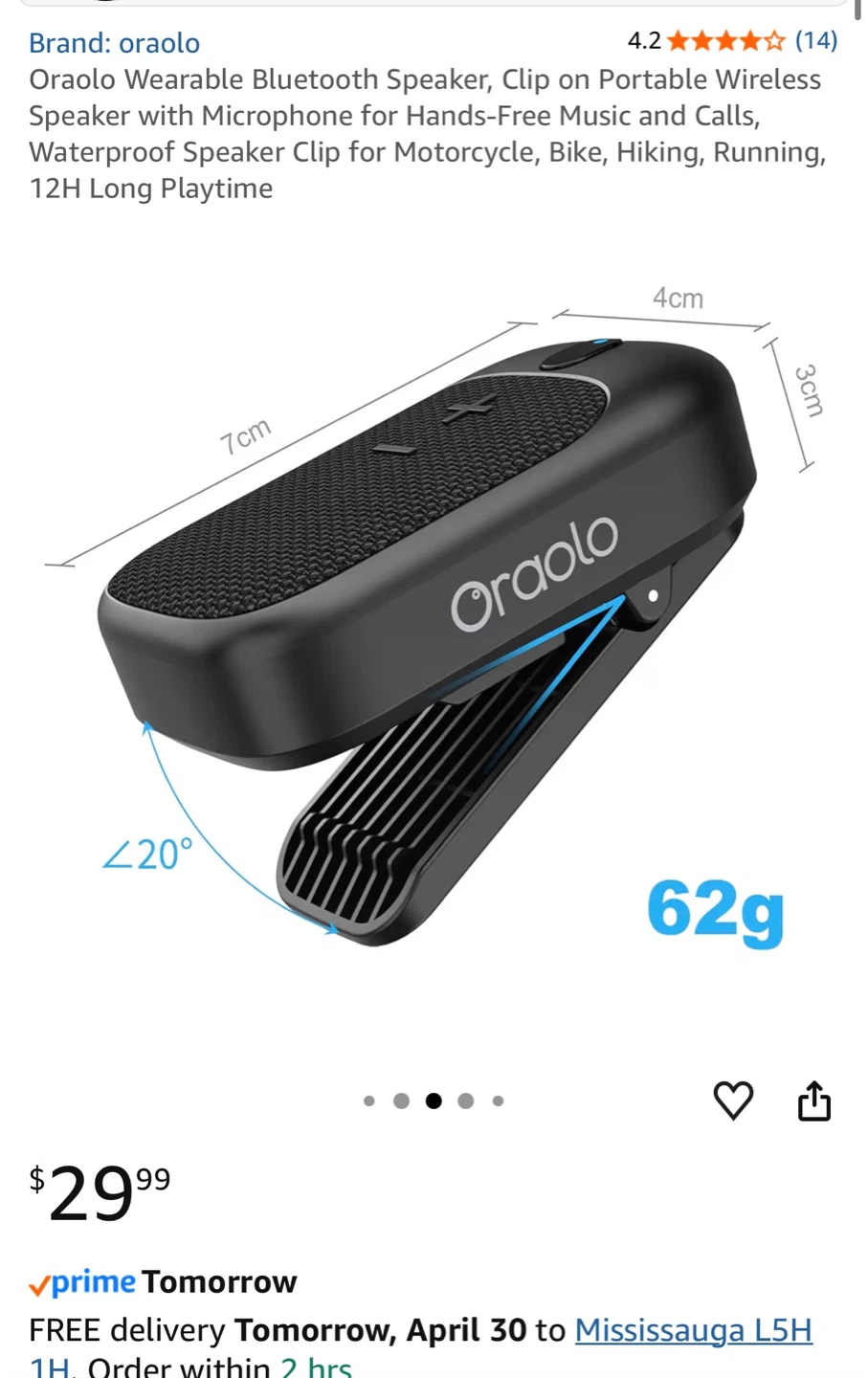 Oraolo Snapper Wearable Wireless Speaker - photo 3