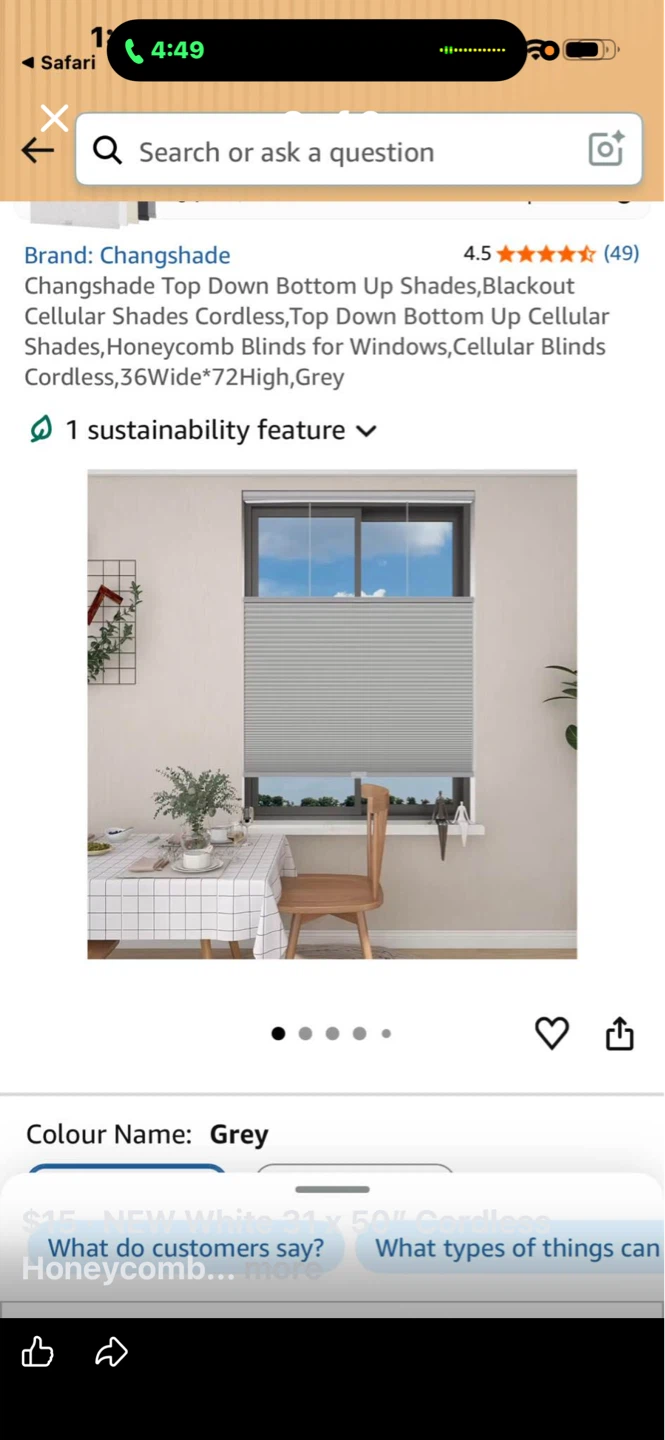 New 31 x 50” Cordless Honeycomb Blinds - photo 3