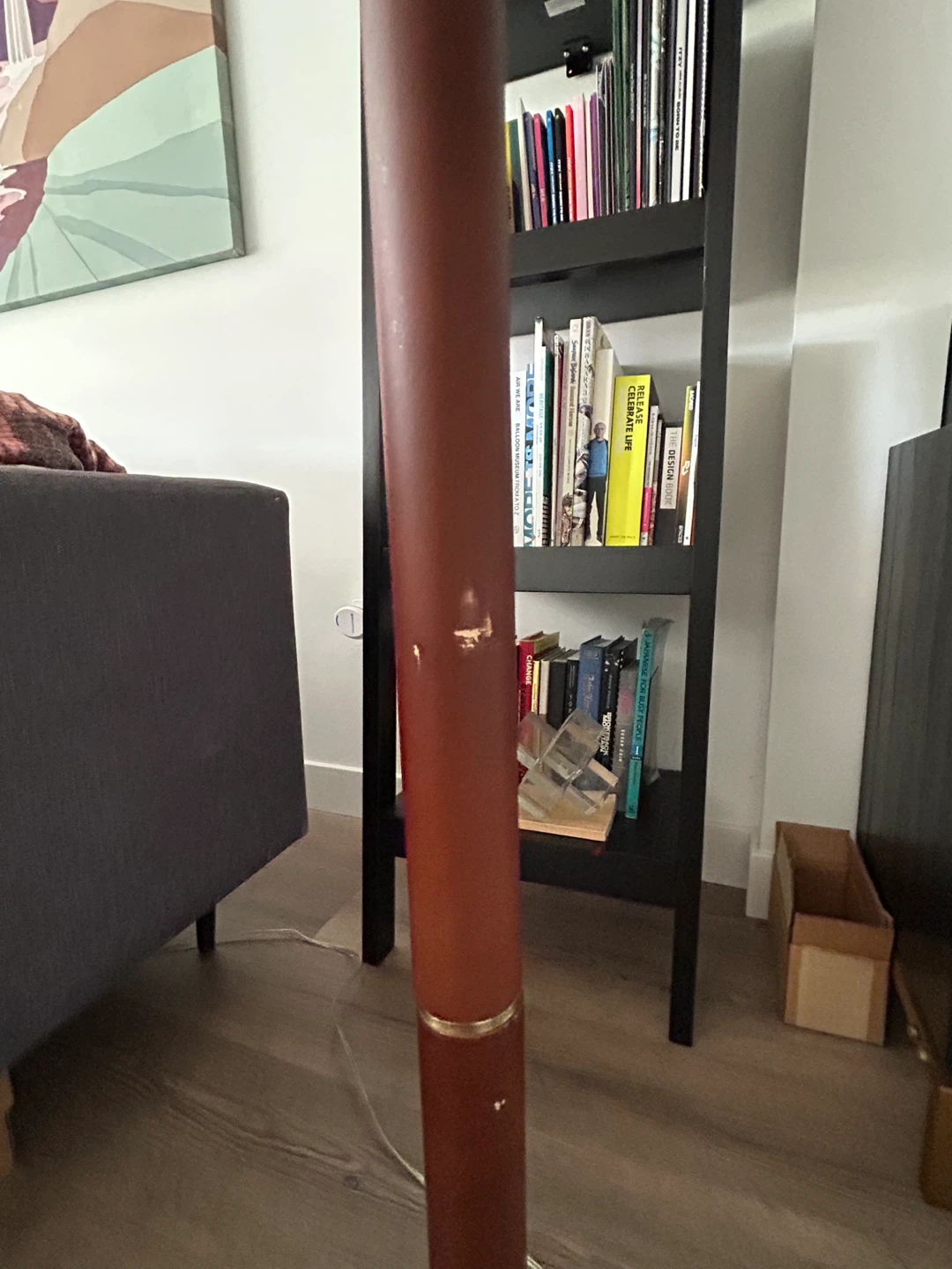 Midcentury Floor Lamp with Tan Shade - photo 2