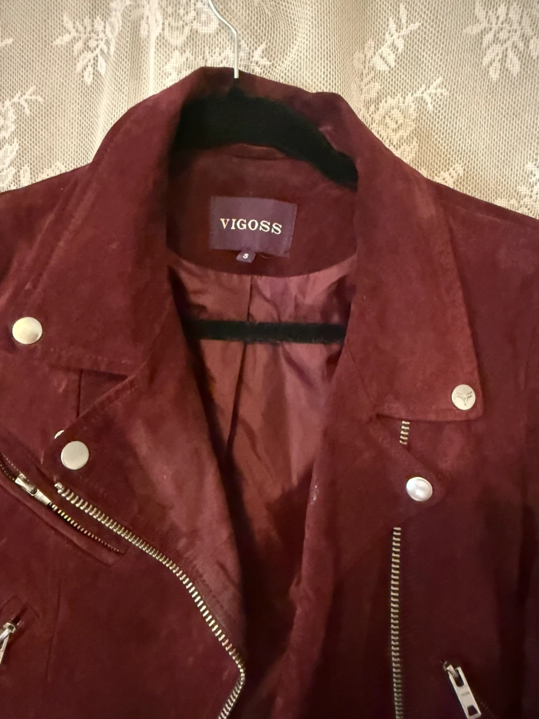Vigoss Burgundy Suede Moto Jacket - photo 5