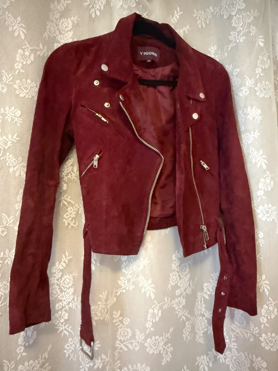 Vigoss Burgundy Suede Moto Jacket - photo 2