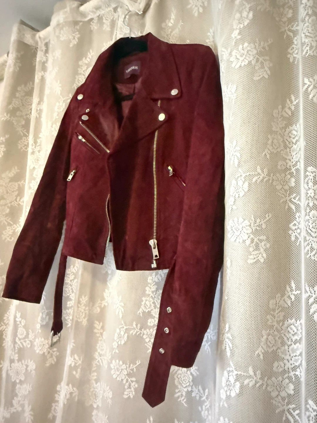 Vigoss Burgundy Suede Moto Jacket - photo 3
