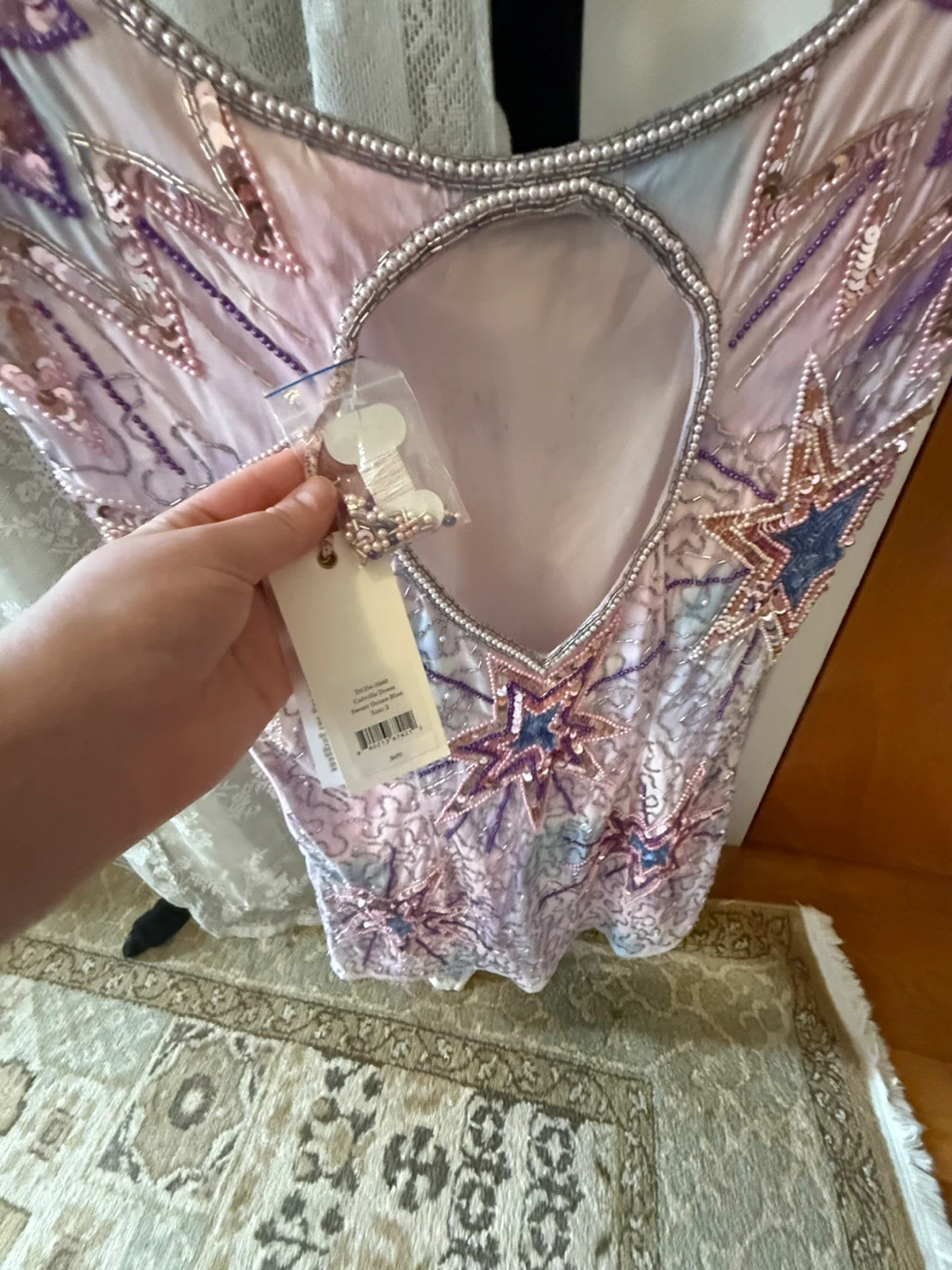 Loveshack Fancy Purple Star Sequin Dress Size 2 - photo 4