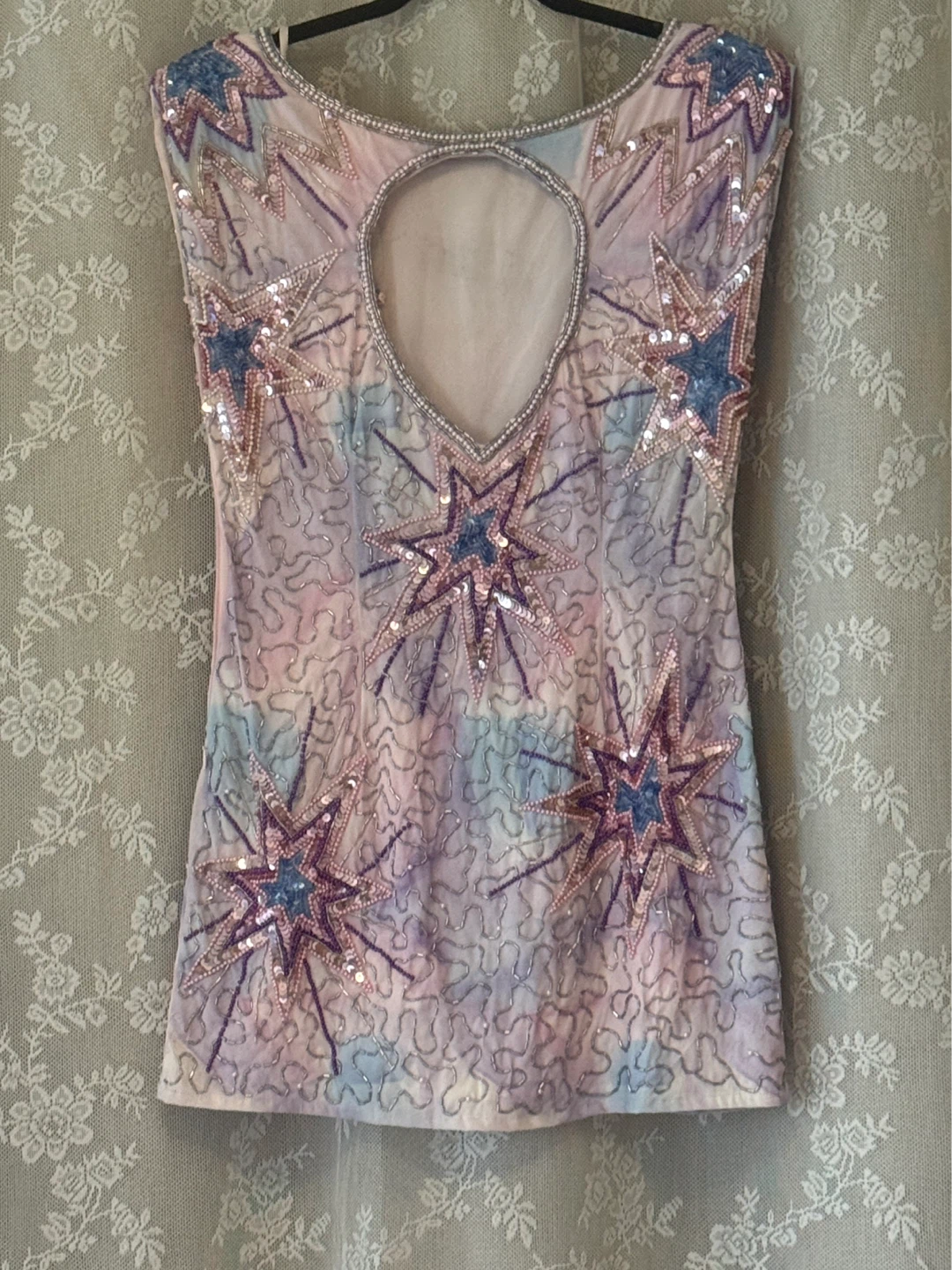 Loveshack Fancy Purple Star Sequin Dress Size 2 - photo 2