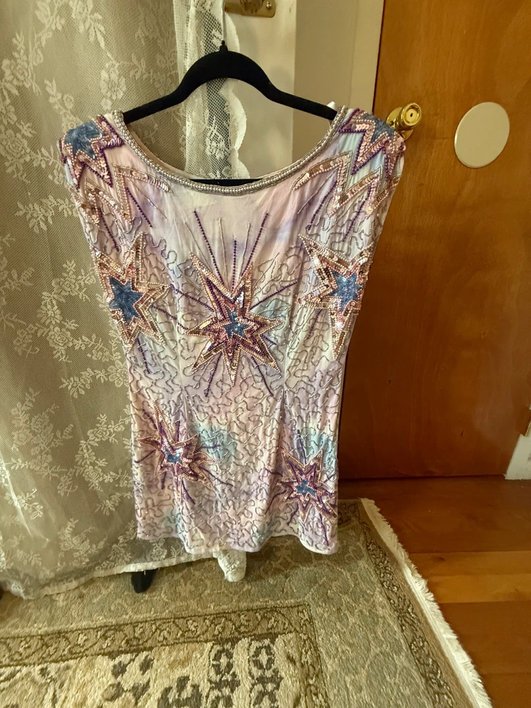 Loveshack Fancy Purple Star Sequin Dress Size 2 - photo 5