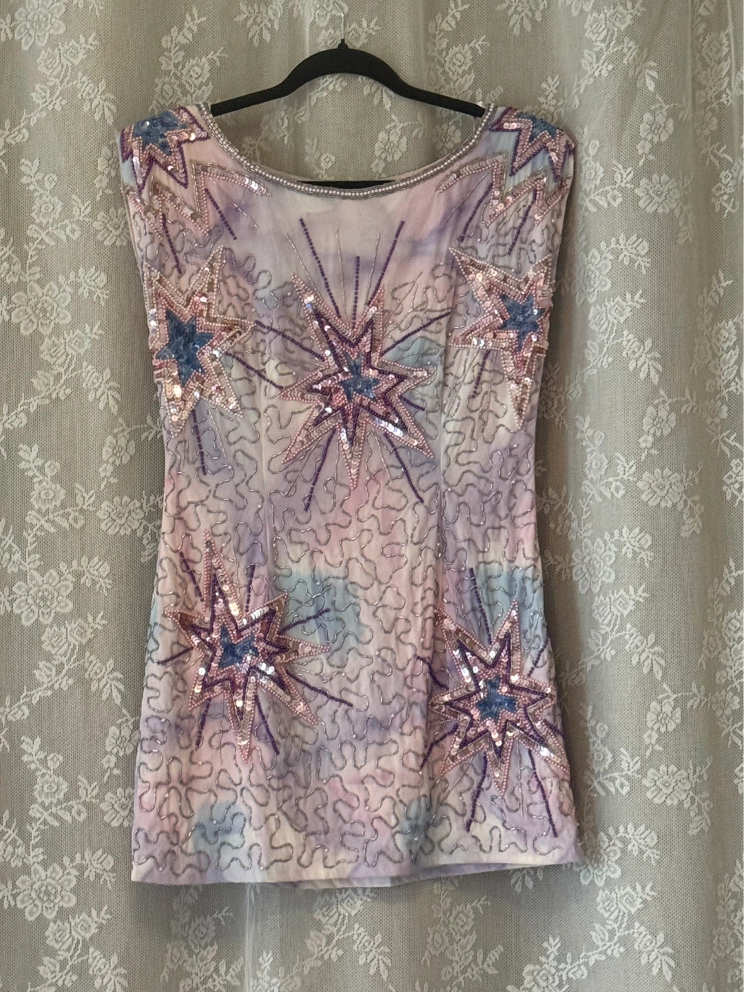 Loveshack Fancy Purple Star Sequin Dress Size 2