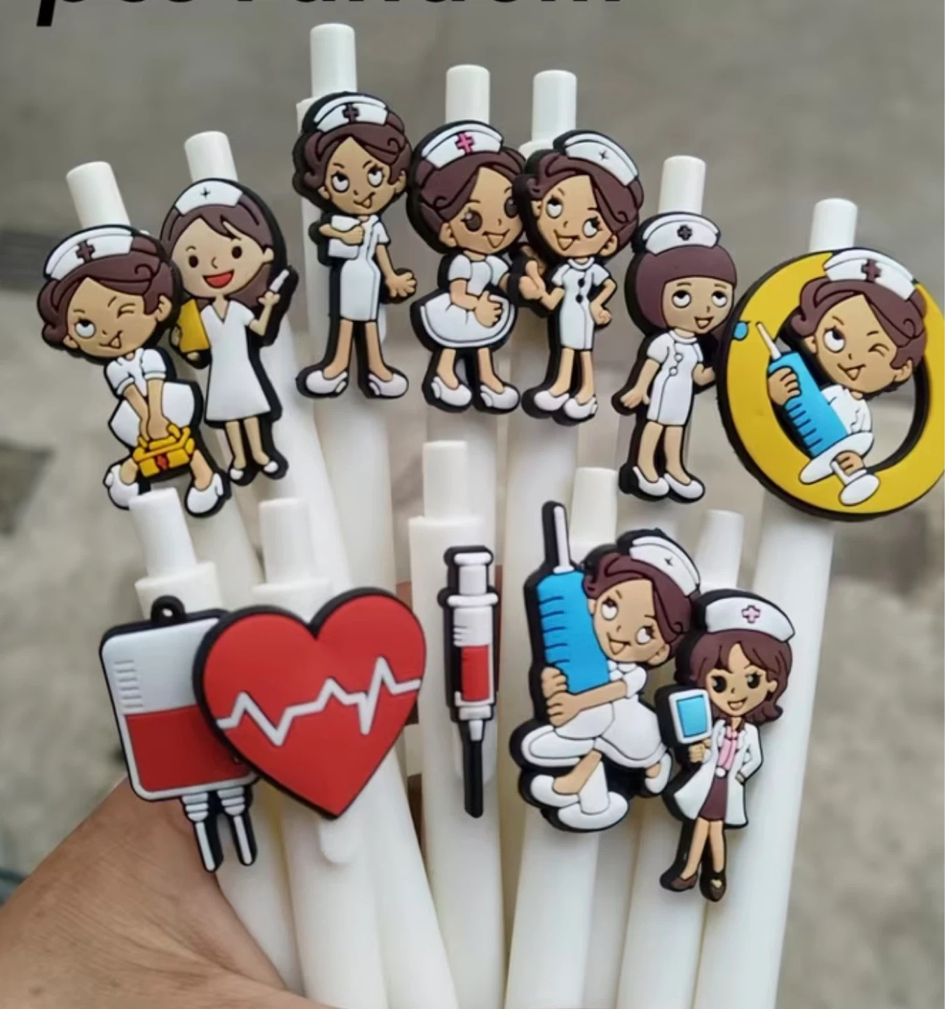 Cute Nurse Charms on White Pens
