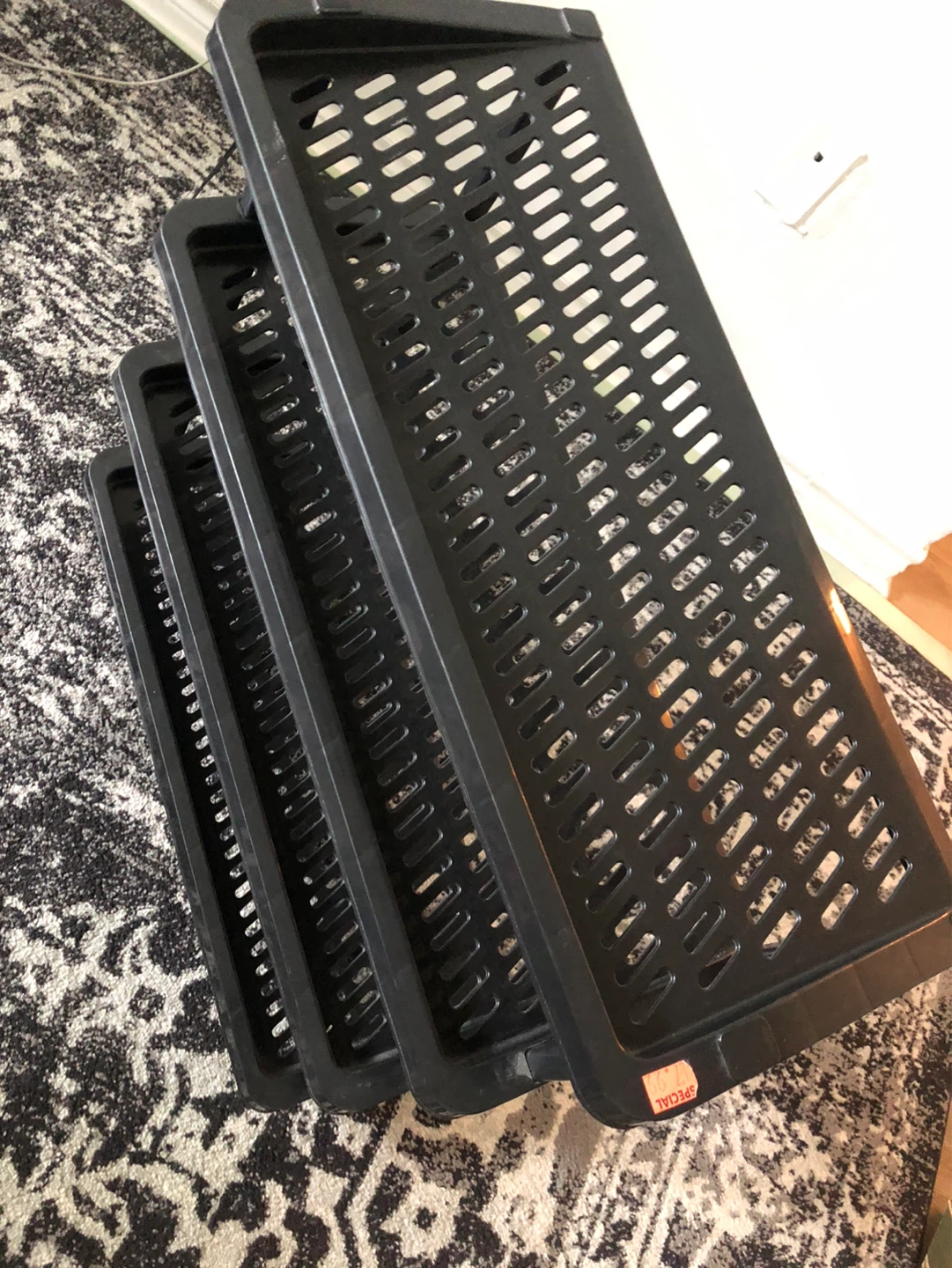 Black 4-Tier Plastic Shoe Rack - photo 2