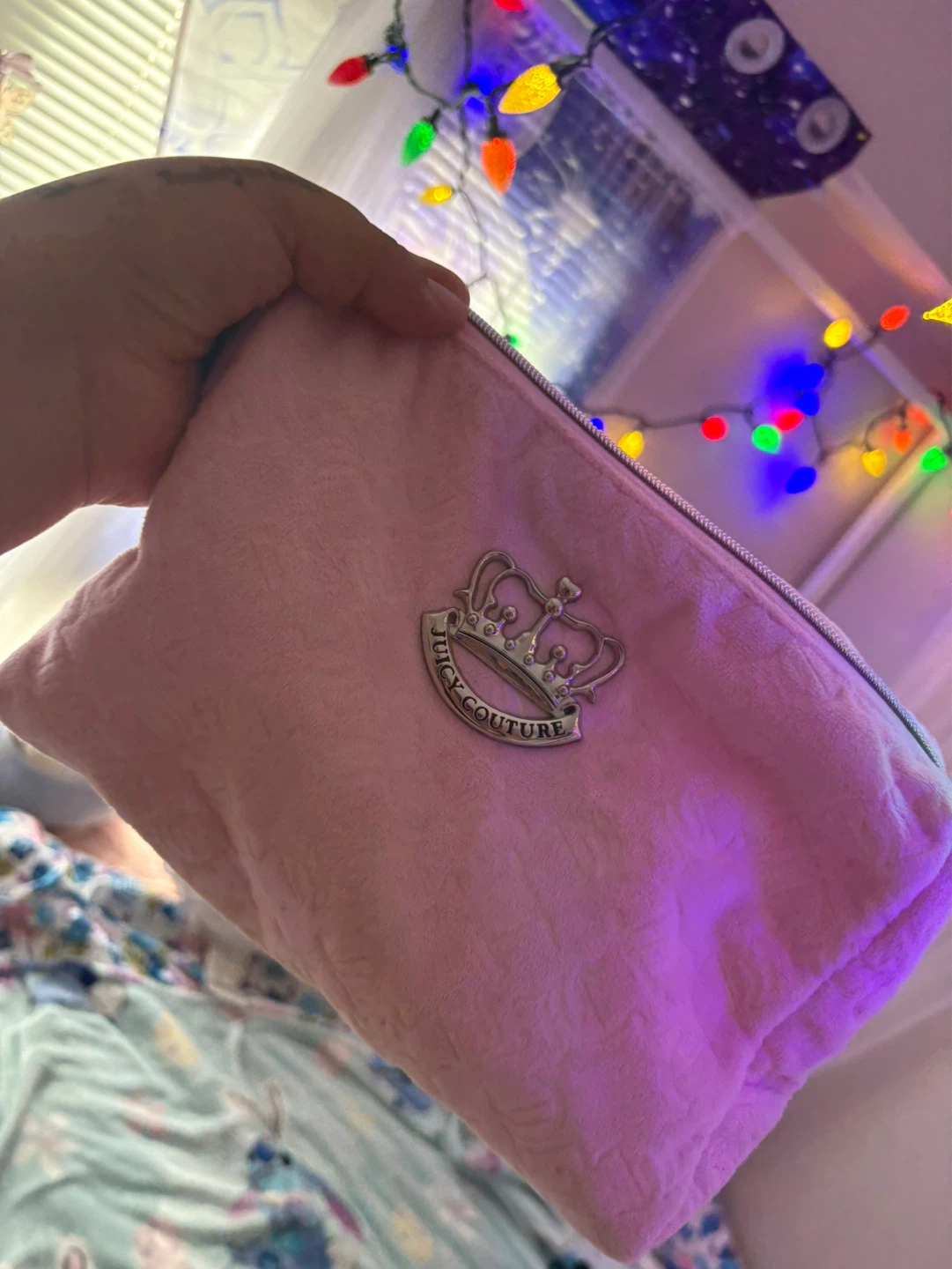 Juicy Couture Pink Velour Cosmetic Bag