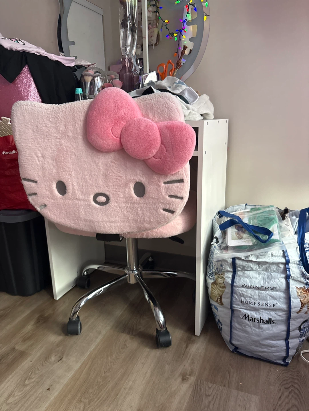 Pink Hello Kitty Plush Desk Chair