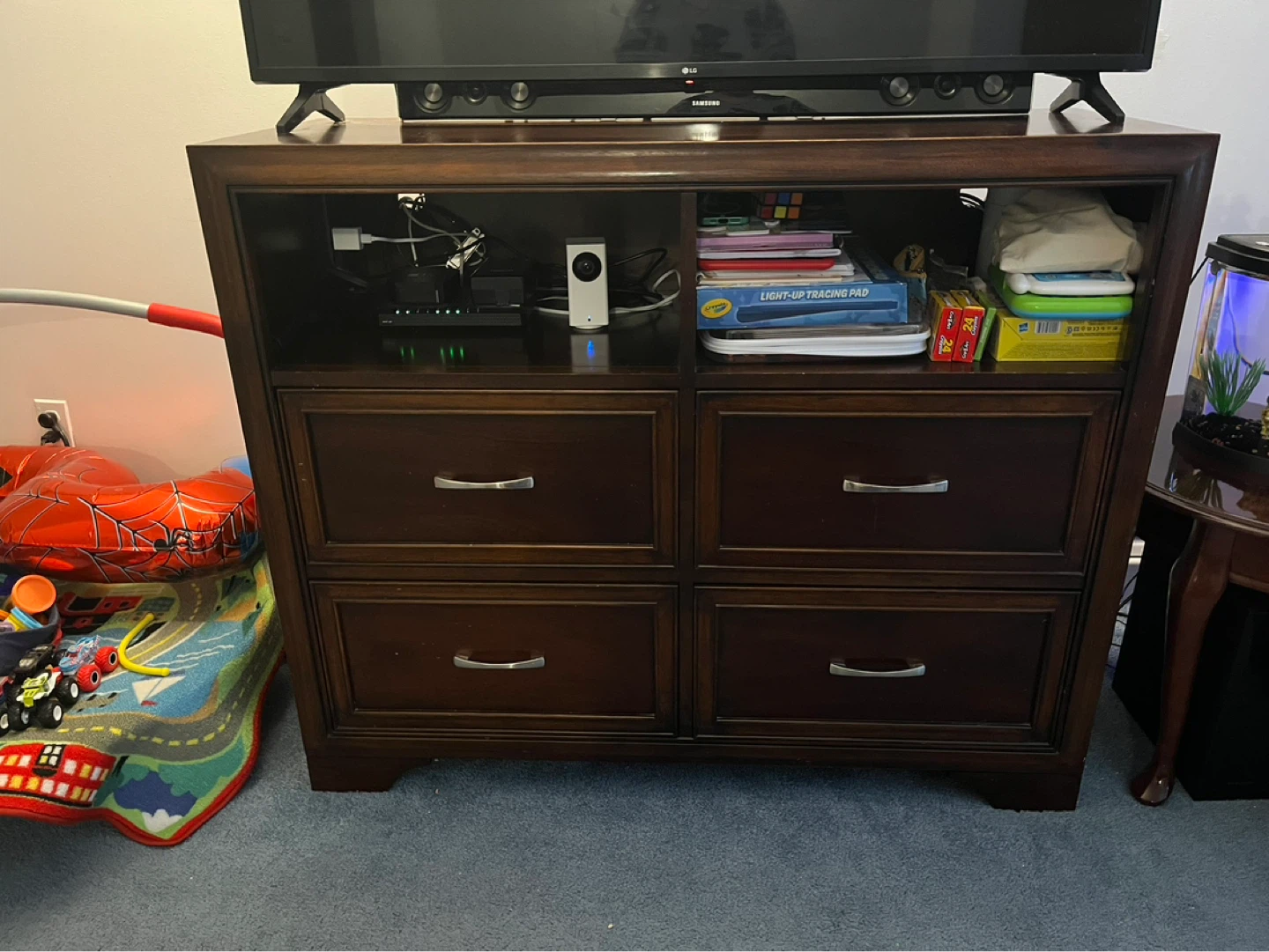 Dark Wood Dresser with 4 Drawers