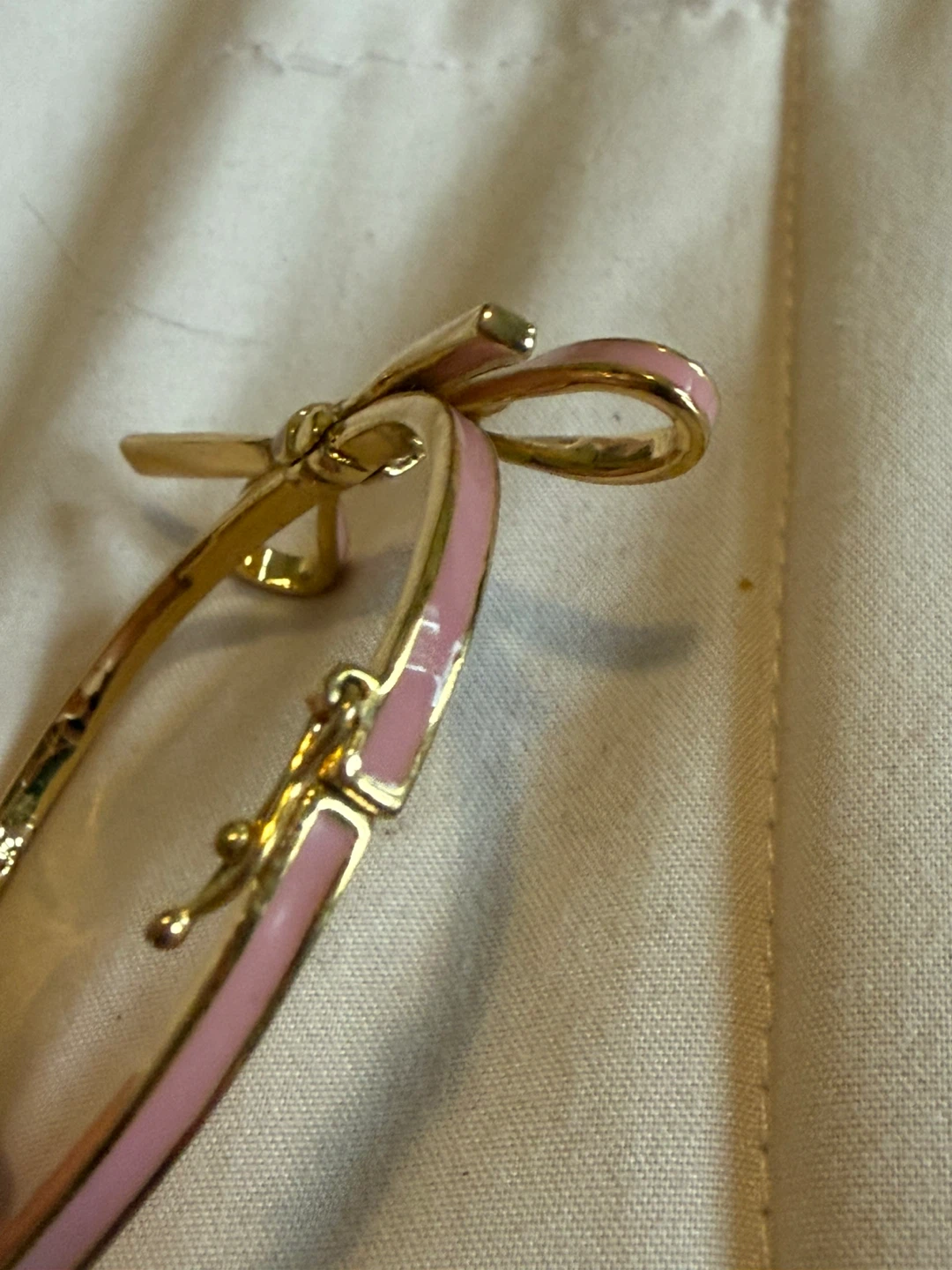 Kate Spade New York Gold Tone Pink Bow Bangle Bracelet - photo 2