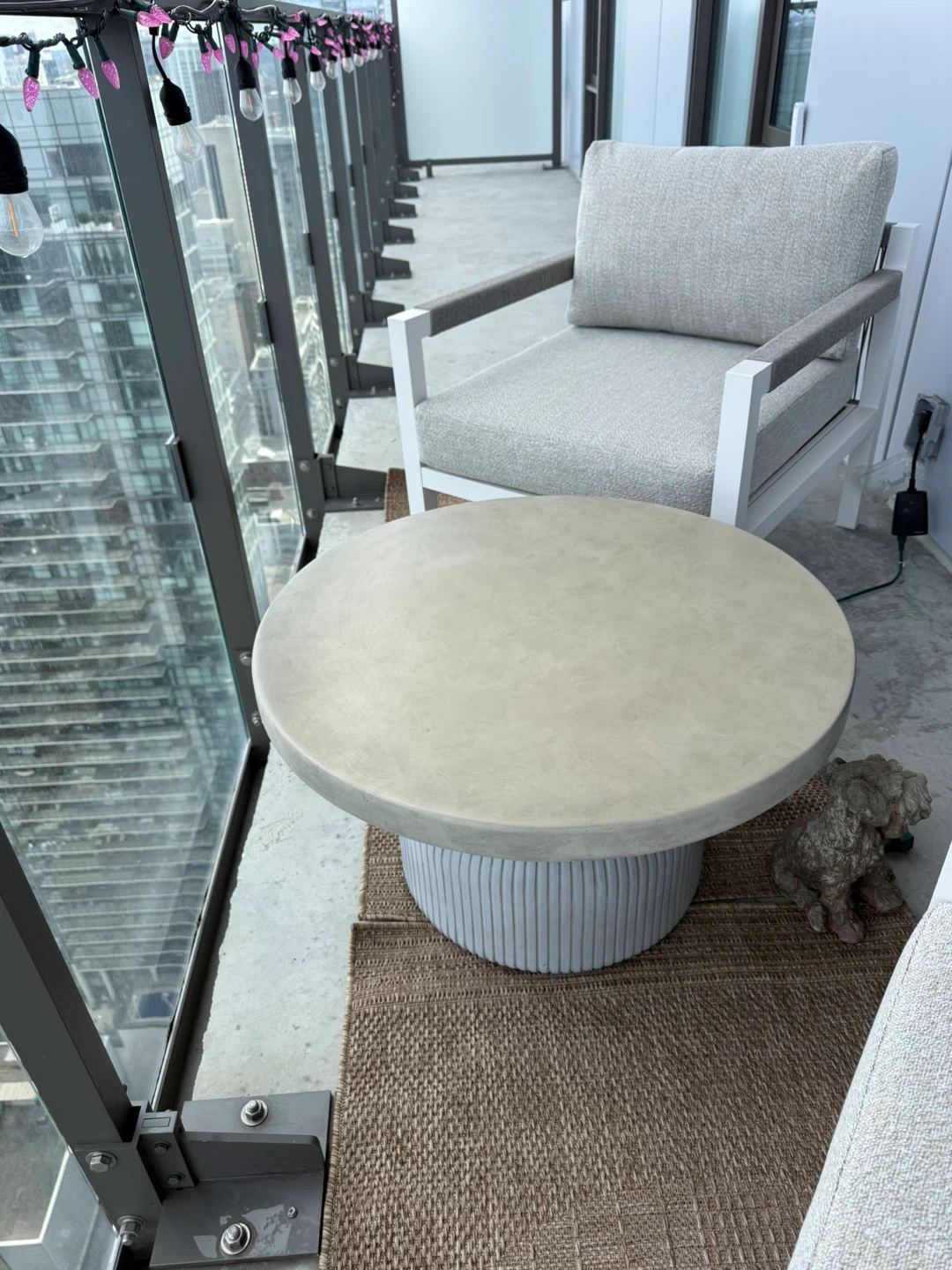 Outdoor Armchair with Grey Upholstery