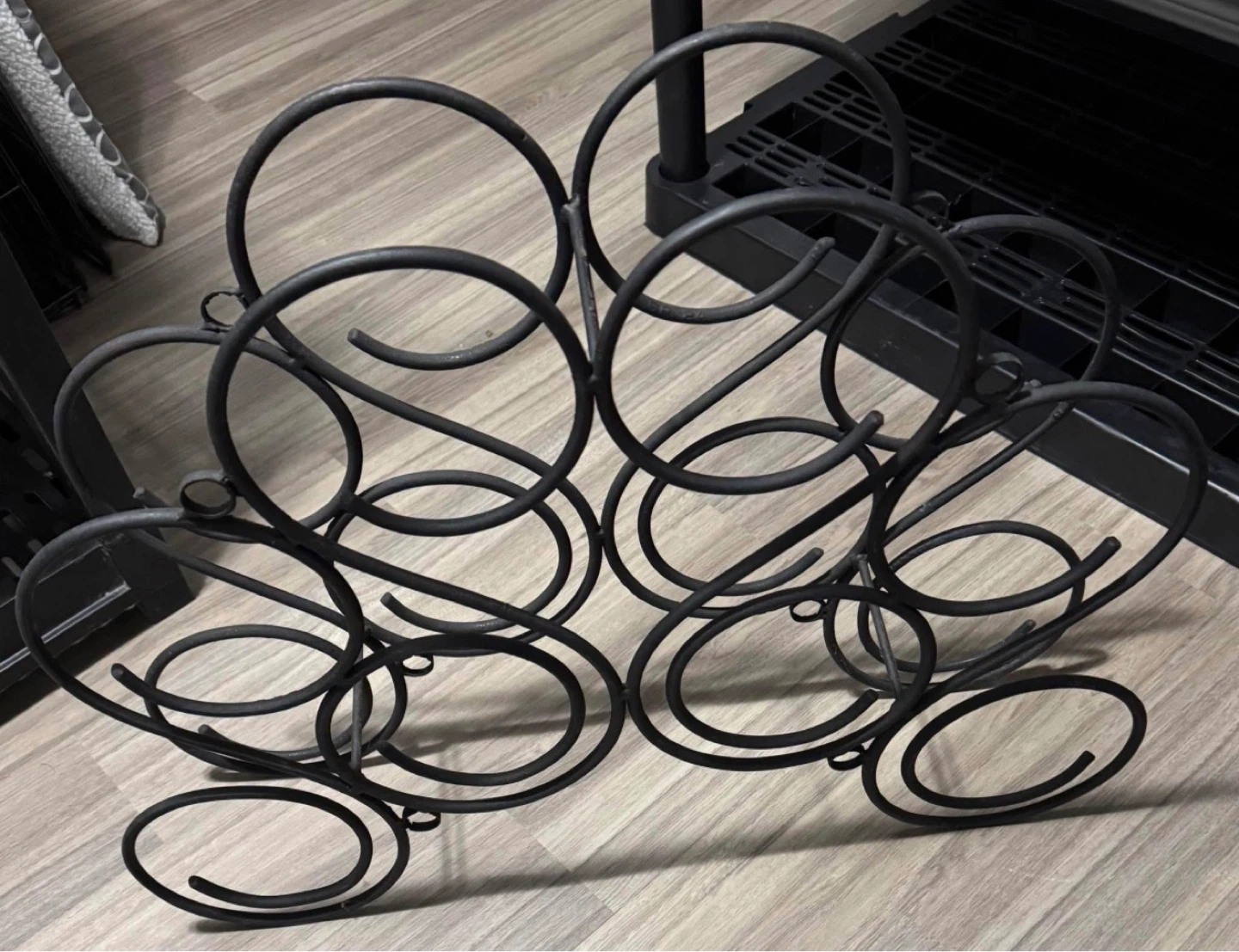 Black Metal Wine Rack