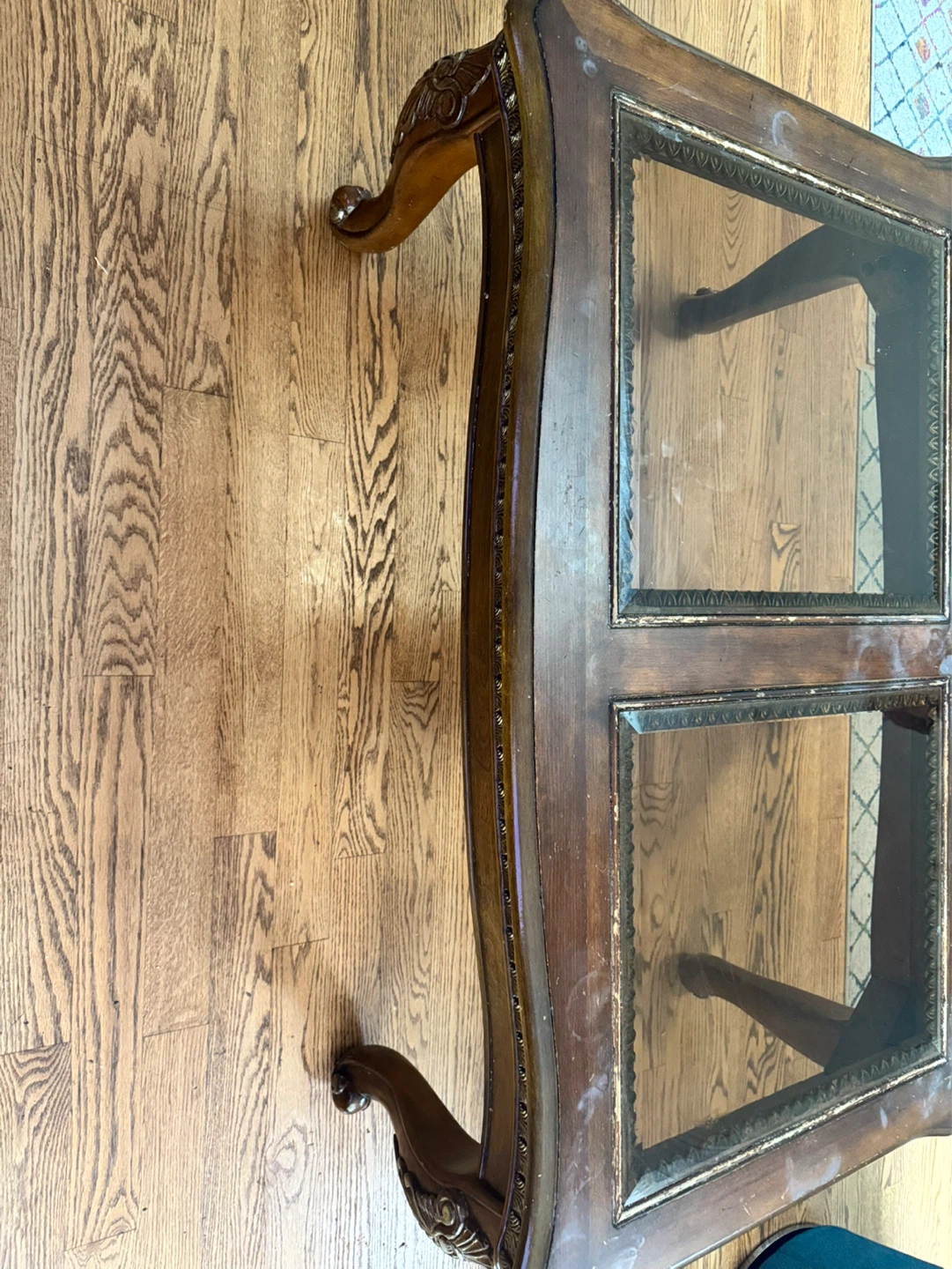 Wooden End coffee Table and corner table with Glass Top