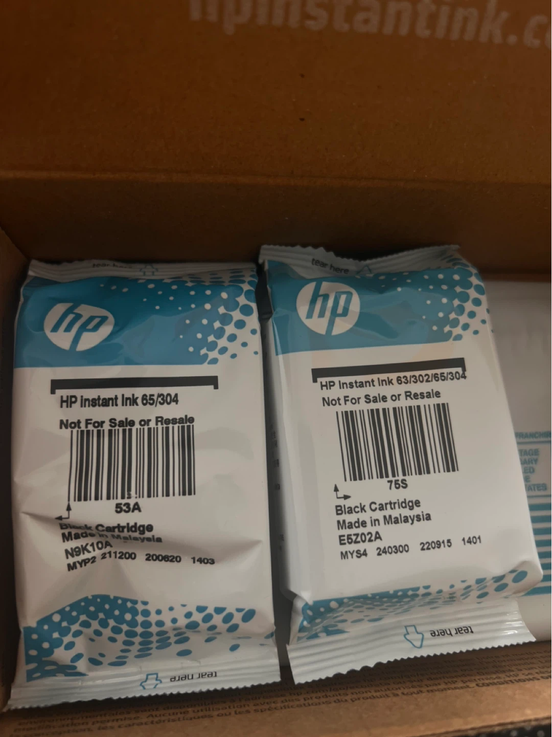 HP Instant Ink Cartridges 65/304 and 63/302/65/304 Black