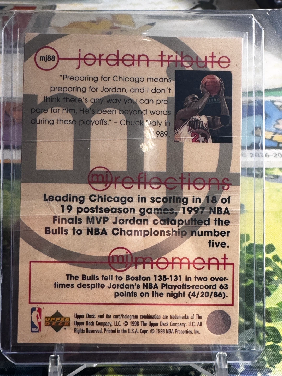 Upper Deck Michael Jordan Tribute Basketball Card - photo 4