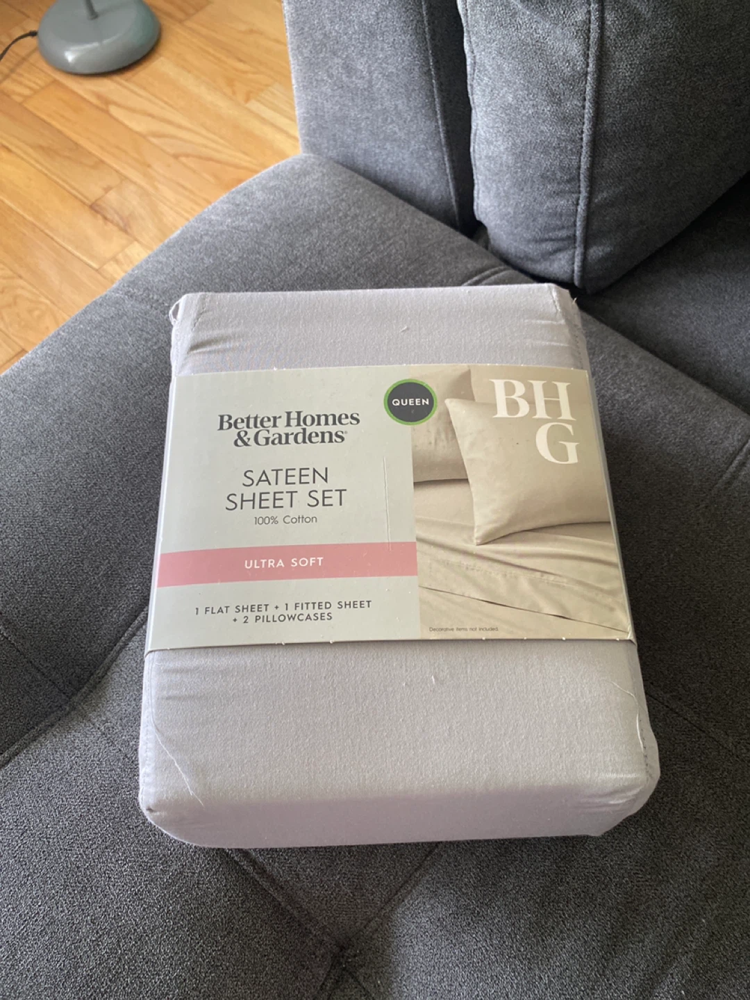 Better Homes & Gardens Queen Sateen Sheet Set - Soft Silver