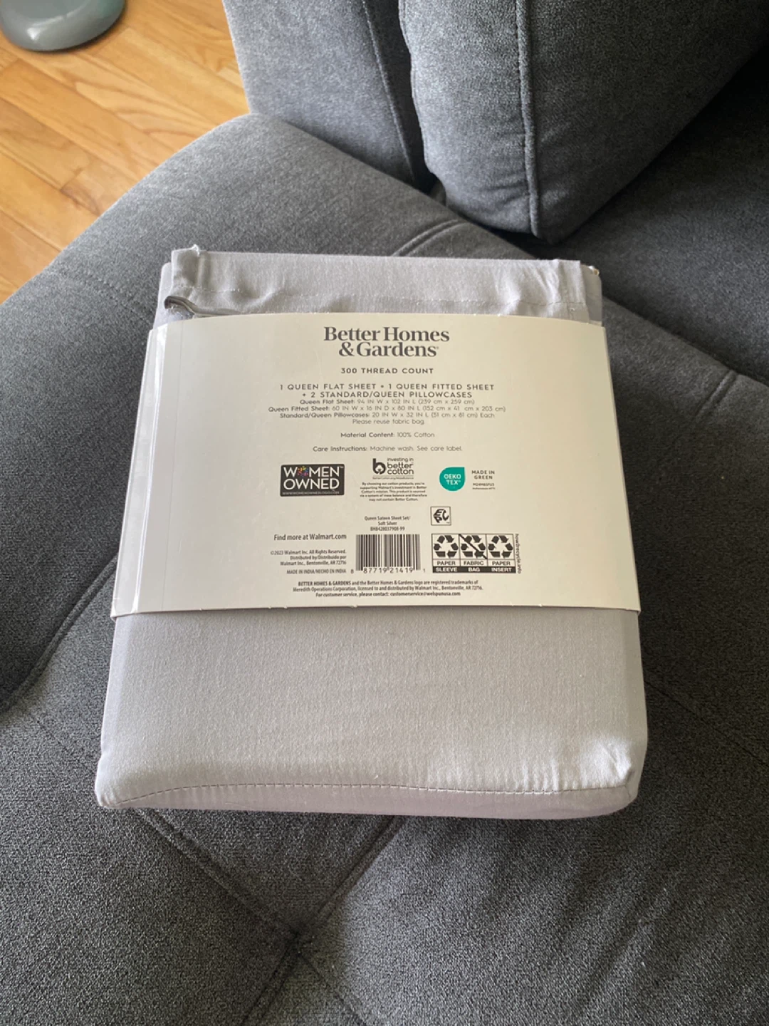 Better Homes & Gardens Queen Sateen Sheet Set - Soft Silver - photo 2
