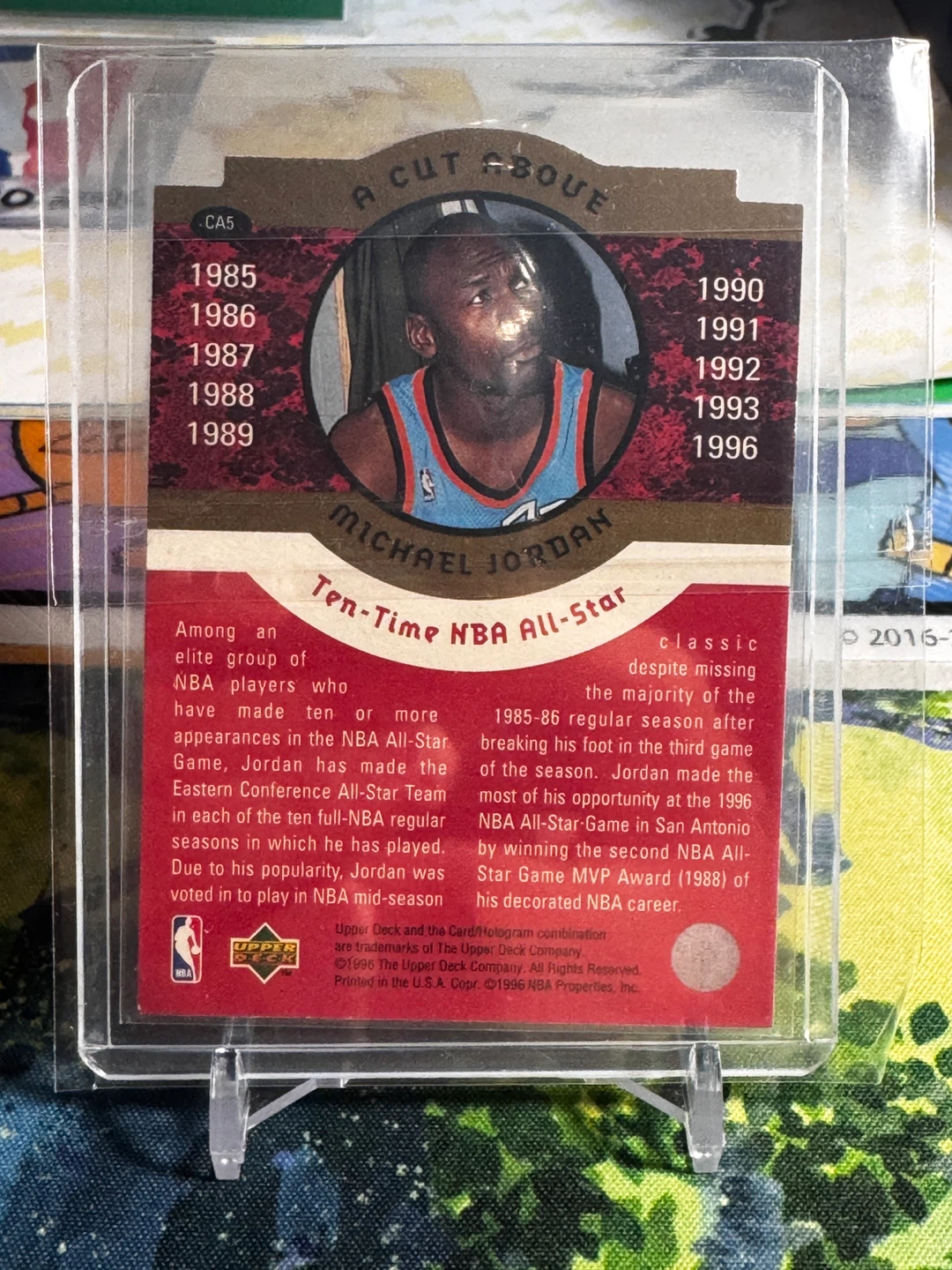 Michael Jordan Upper Deck Ten-Time NBA All-Star Trading Card - photo 2