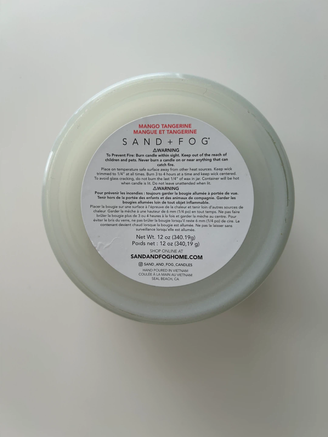 SAND + FOG Mango Tangerine Candle 12 oz - photo 4