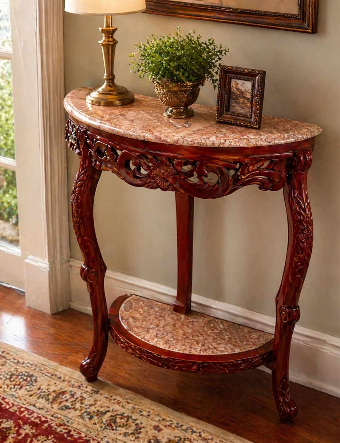 Console Table with Marble Top