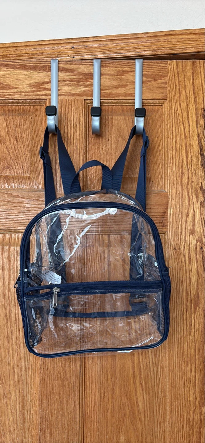 Clear Backpack with Navy Trim