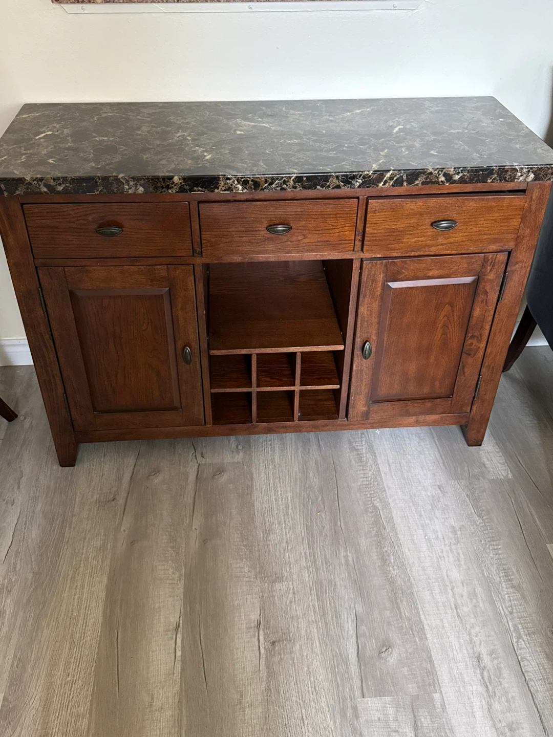 Wooden Sideboard with Marble Top