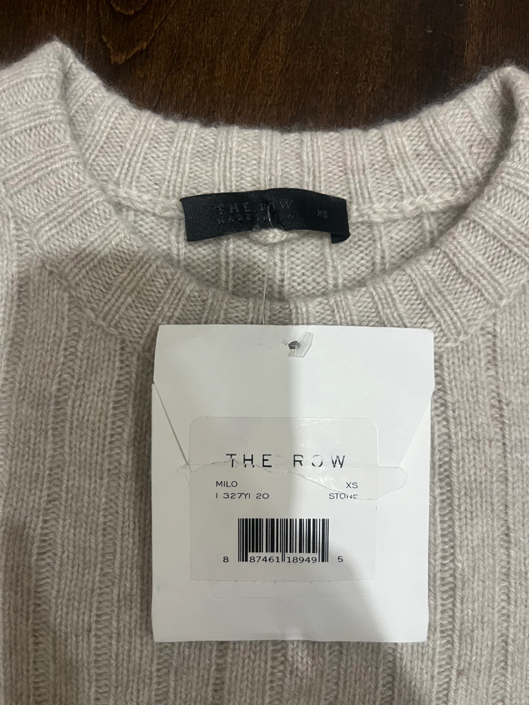 The Row Milo Ribbed Knit Sweater XS Stone - photo 2