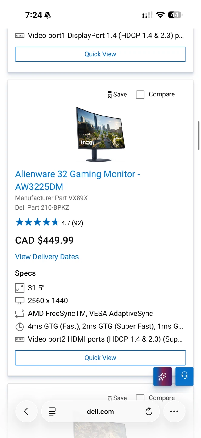 Alienware 32" AW3225DM Gaming Monitor - photo 3