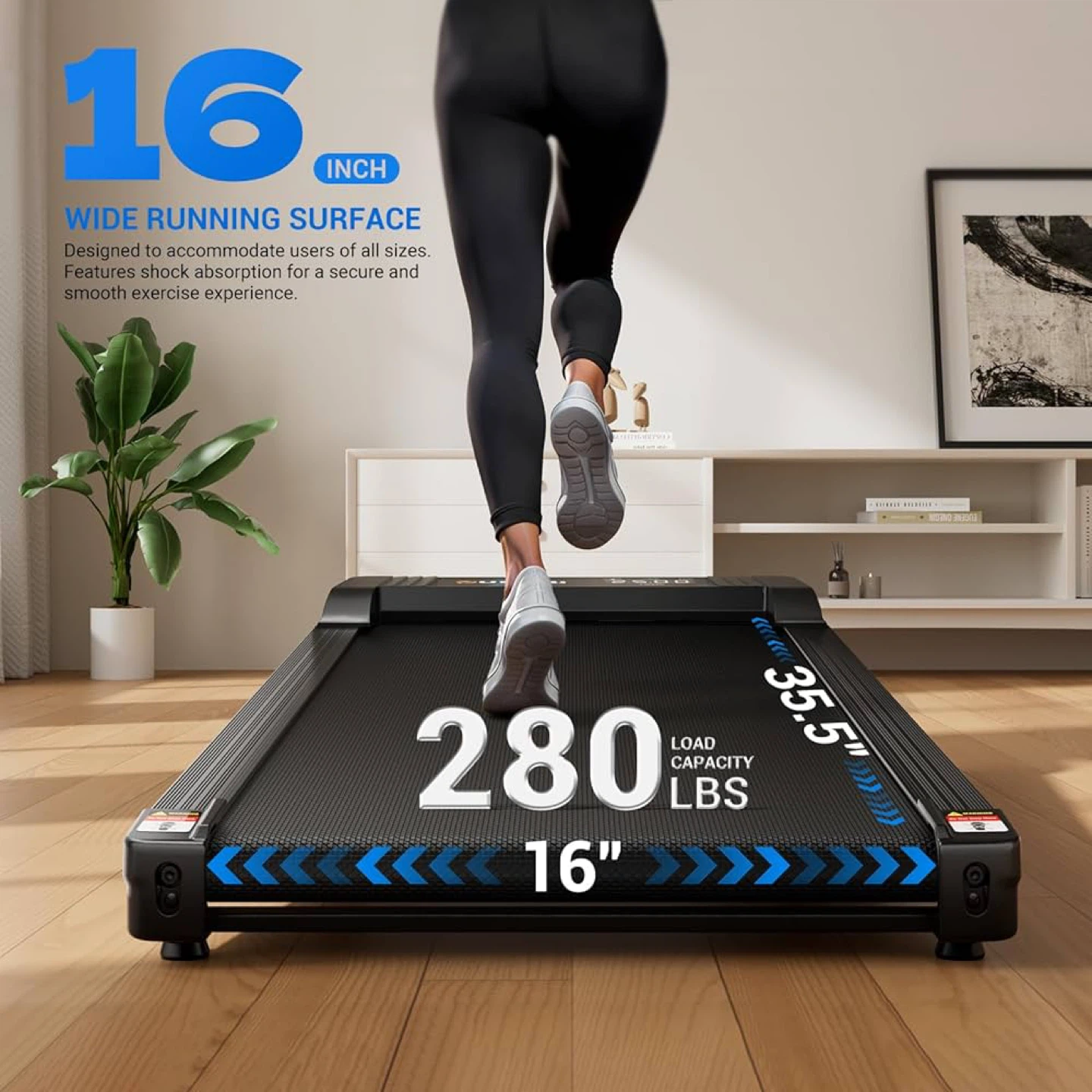 YUEJIQI 2.5HP Folding Treadmill with 16" Wide Running Surface - photo 5