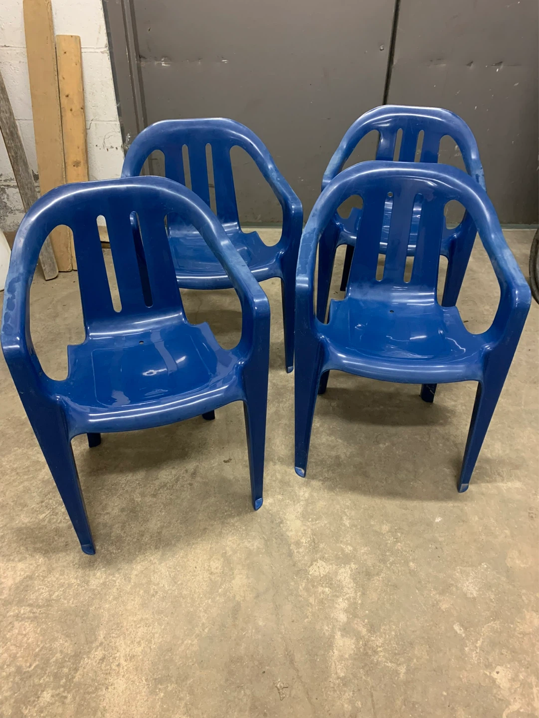 Set of 4 Blue Plastic Children’s Chairs - photo 2