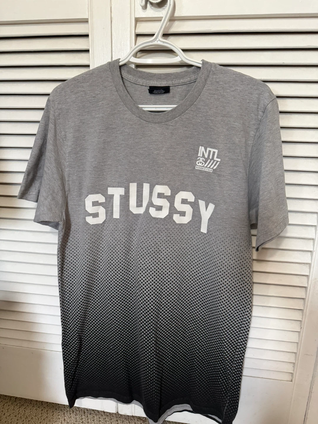 Stussy Grey Dotted Fade T-Shirt