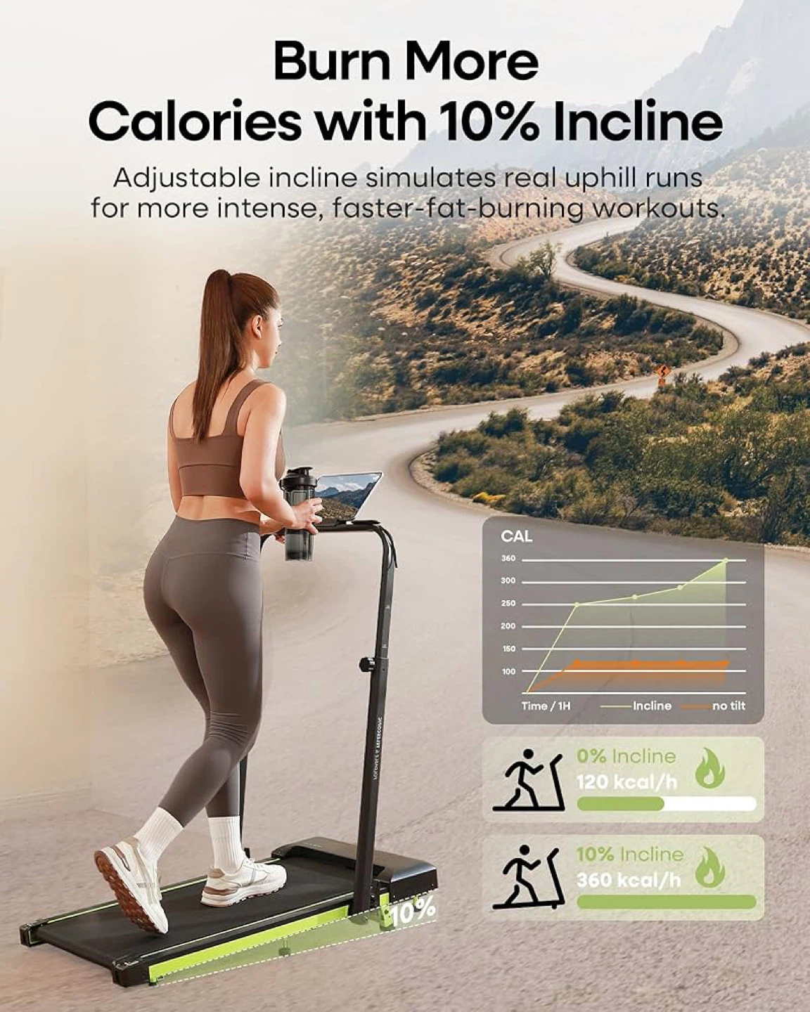 HaoMax Foldable Treadmill with Adjustable Handlebar - photo 3