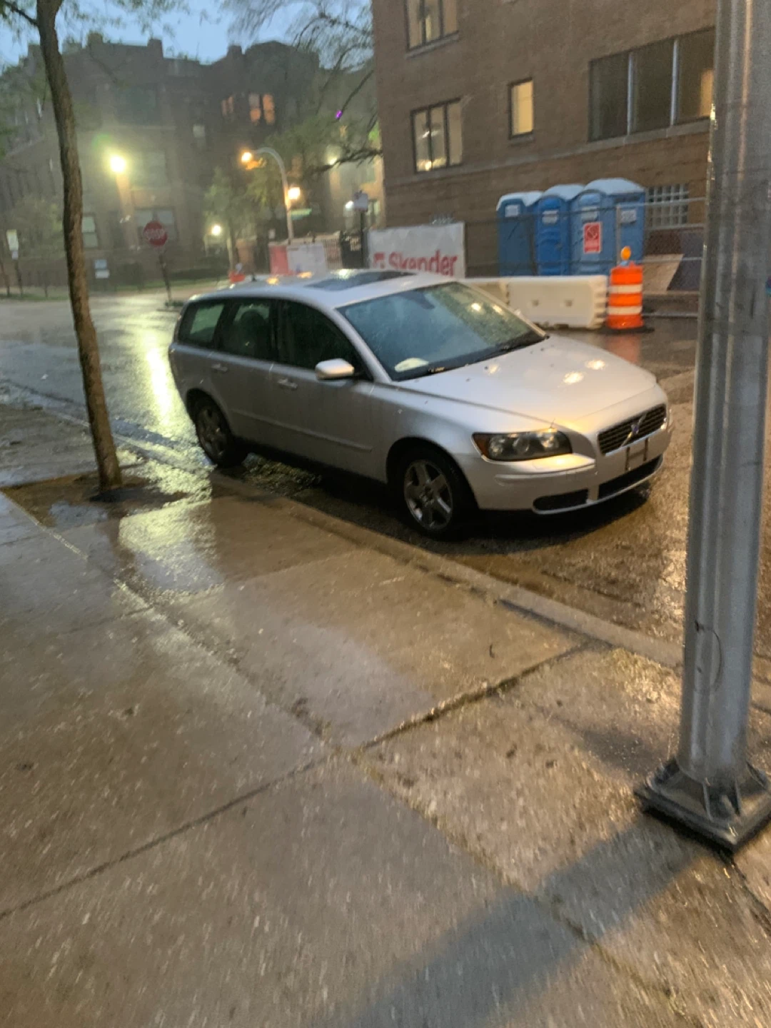 Silver Volvo V50 Wagon