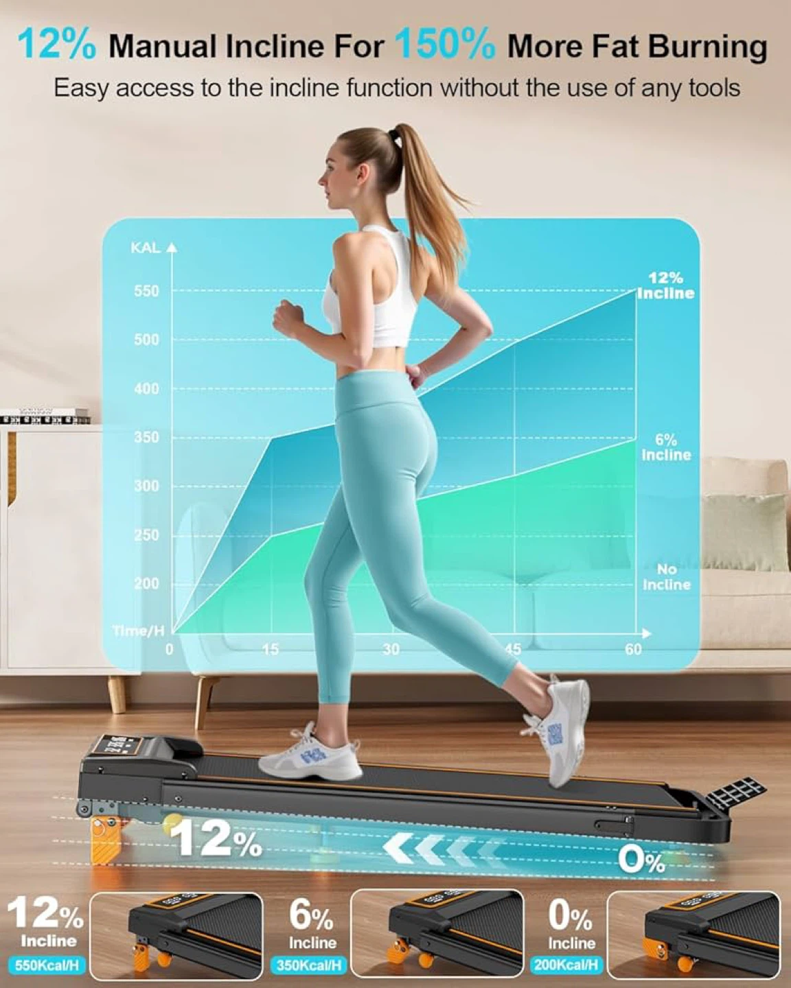 Compact Folding Treadmill with Adjustable Handlebar - photo 4